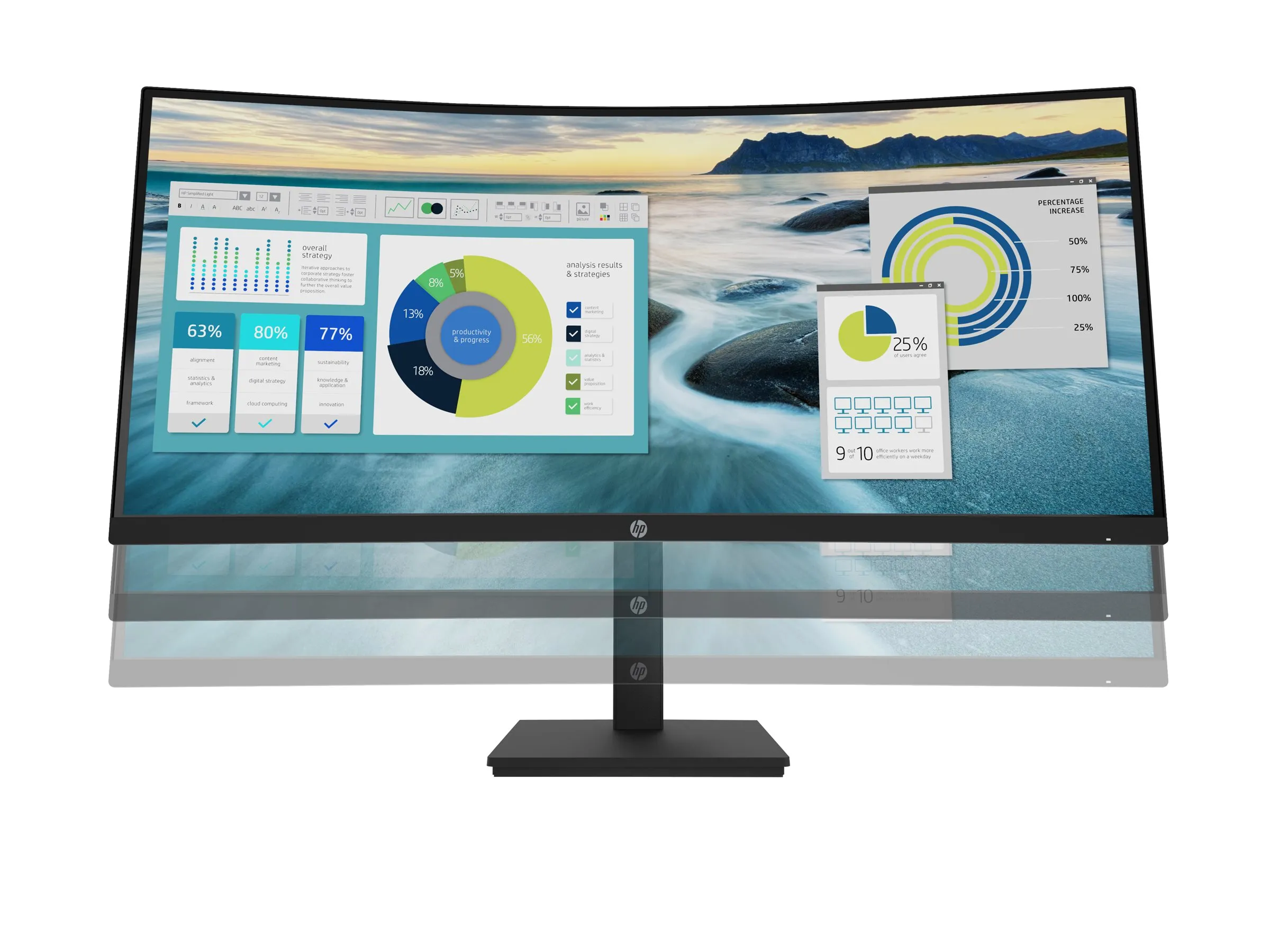 HP P34hc G4 Monitor | 34" | WQHD | Curved | HDMI DisplayPort USB-C | schwarz - ohne Standfuß