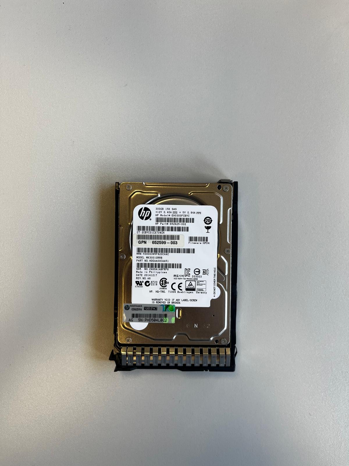 HPE 300 GB HDD Server-Festplatte | 2.5" | 15K SAS 6 Gb/s | PN: 759202-001