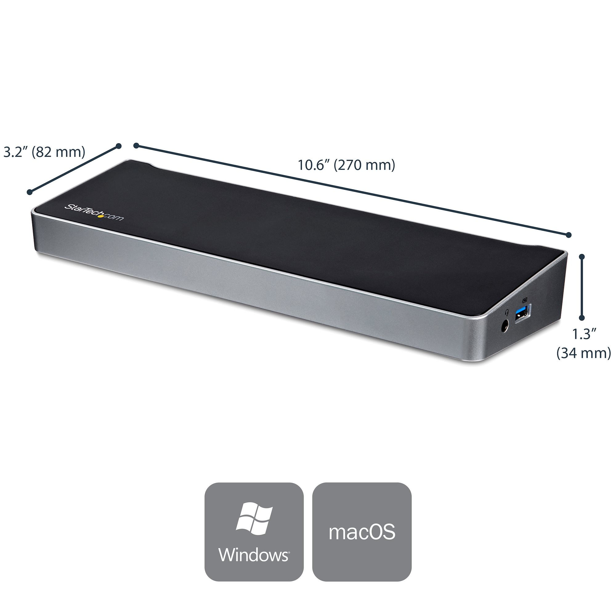 StarTech.com 4K USB-C Dockingstation | Triple Monitor | ohne Netzteil