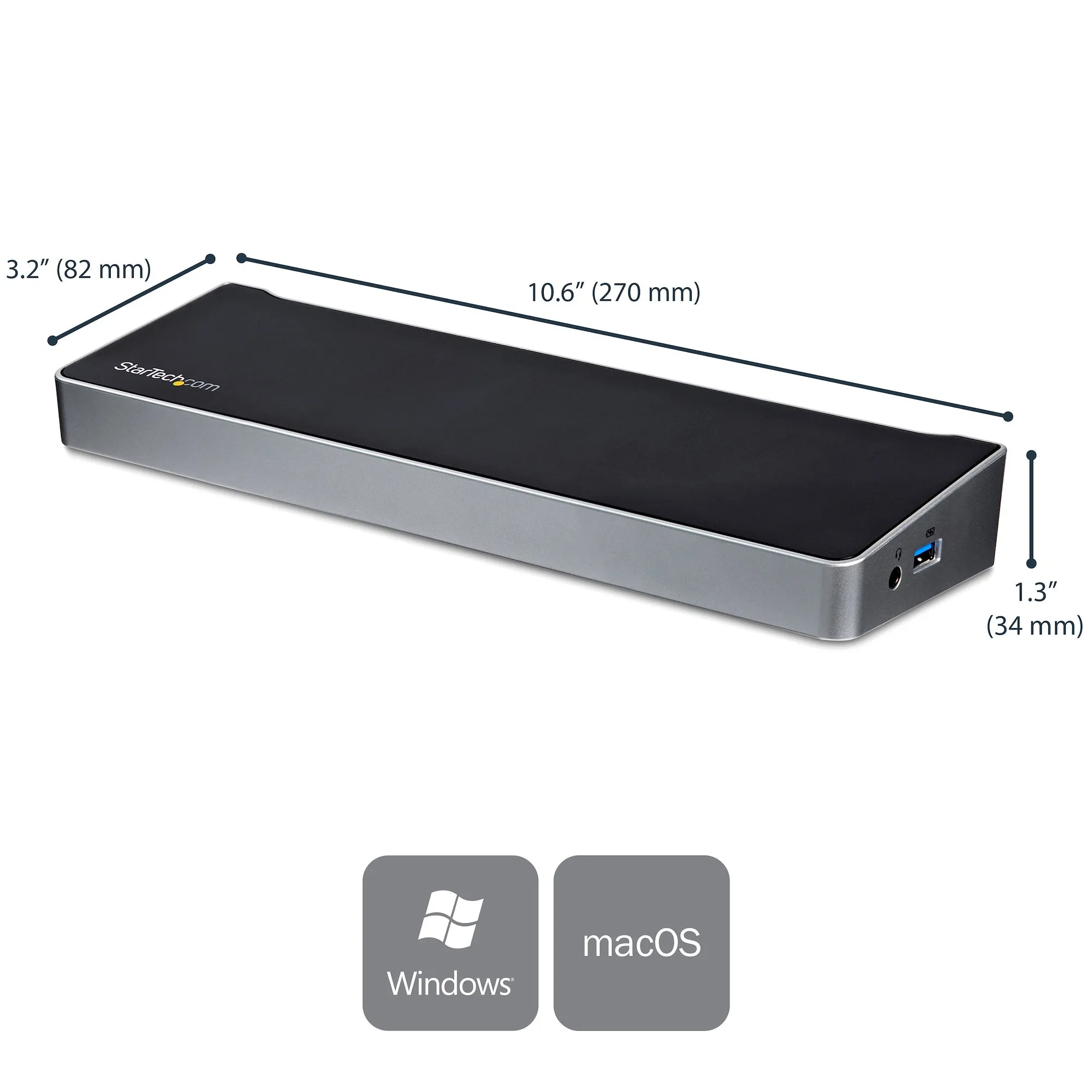 StarTech.com 4K USB-C Dockingstation | Triple Monitor | ohne Netzteil