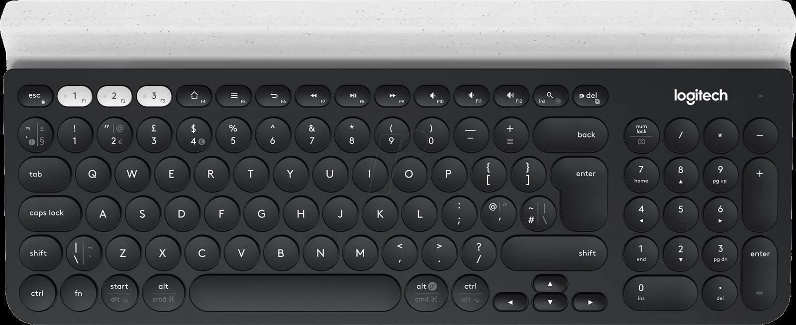 Logitech Tastatur K780 Multi-Device | USB-Tastatur | kabellos | schwarz | UK