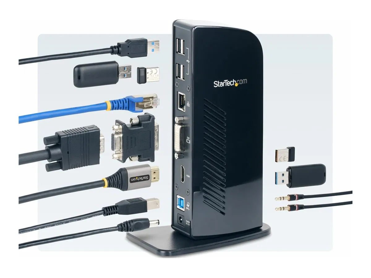 StarTech.com USB 3.0 Docking Station | Dual Displays | HDMI/DVI | für Laptops - ohne Netzteil