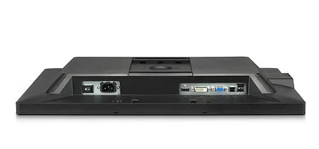 Anschlusspanel des HP Z24i Monitors in der Unteransicht
