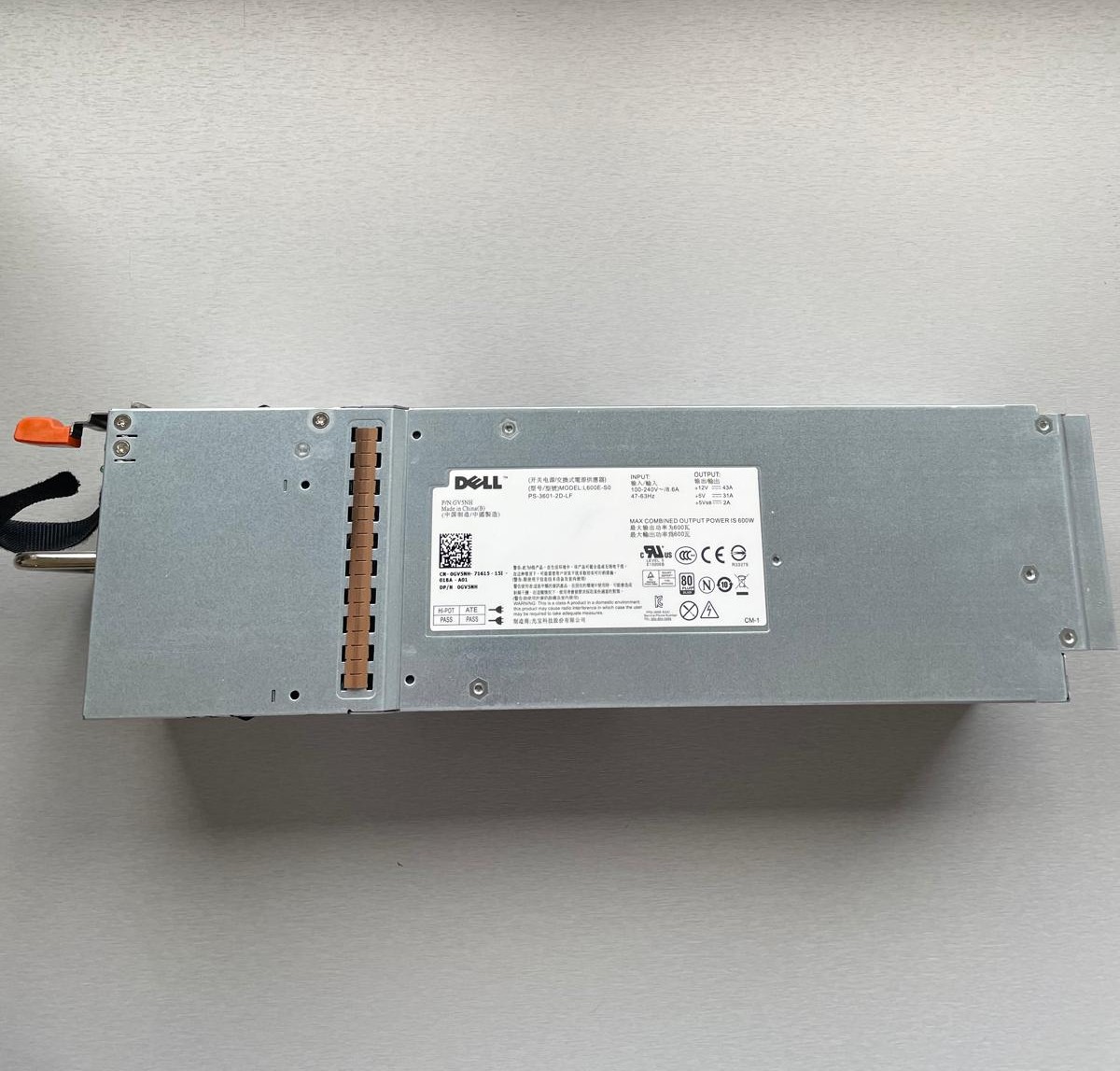 Dell 600W Power Supply | PN: GV5NH | L600E-S0