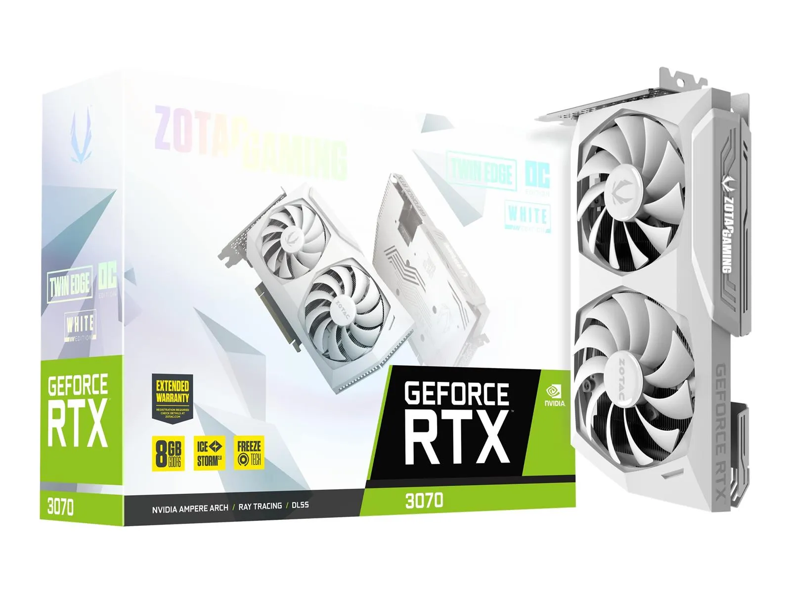 ZOTAC Gaming GeForce RTX 3070 TWIN EDGE WHITE OC 8GB GDDR6 Grafikkarte NON-LHR