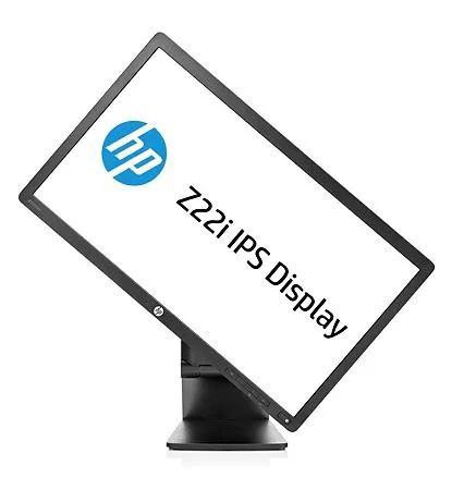 HP Z22i IPS Monitor in gedrehter Ansicht mit Pivot-Funktion