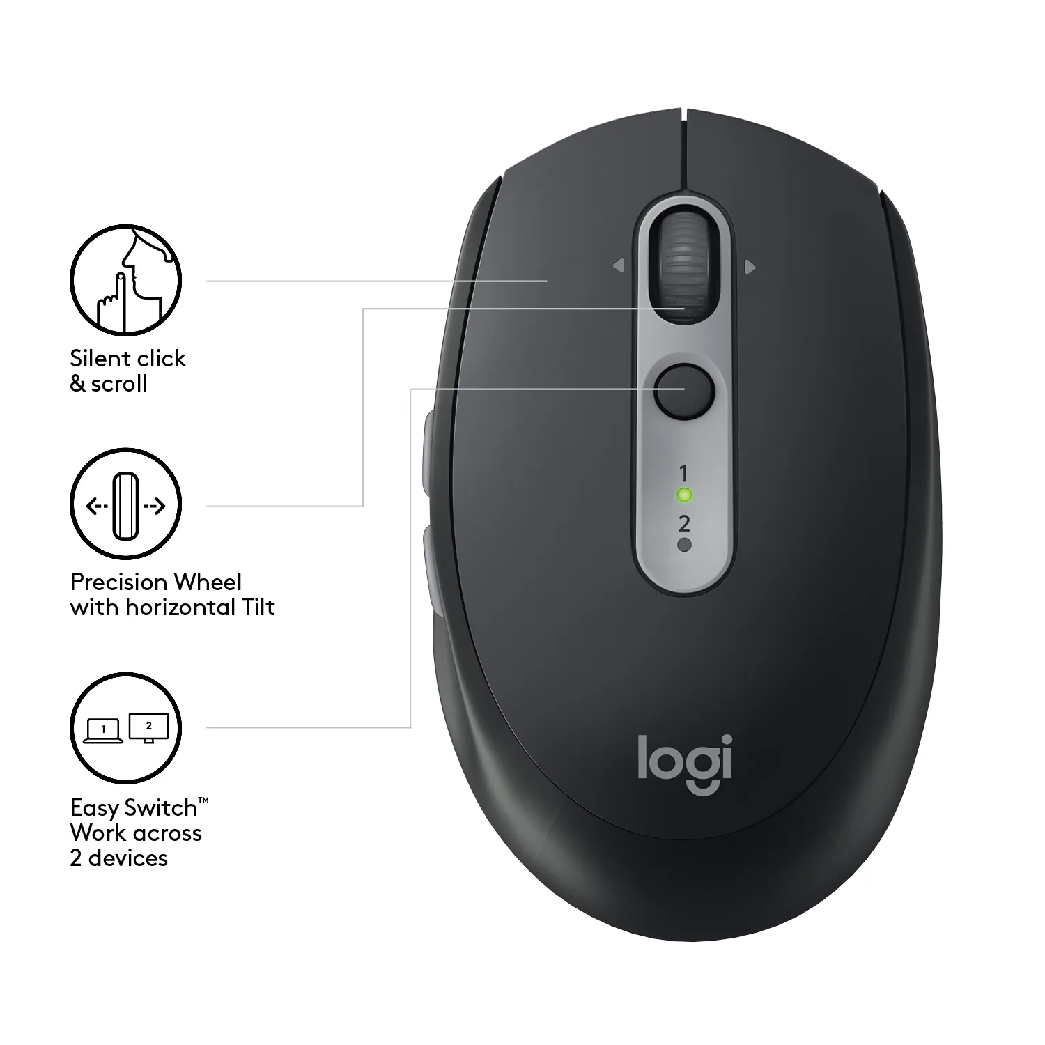 Logitech Maus M590 Silent USB Maus | kabellos | schwarz