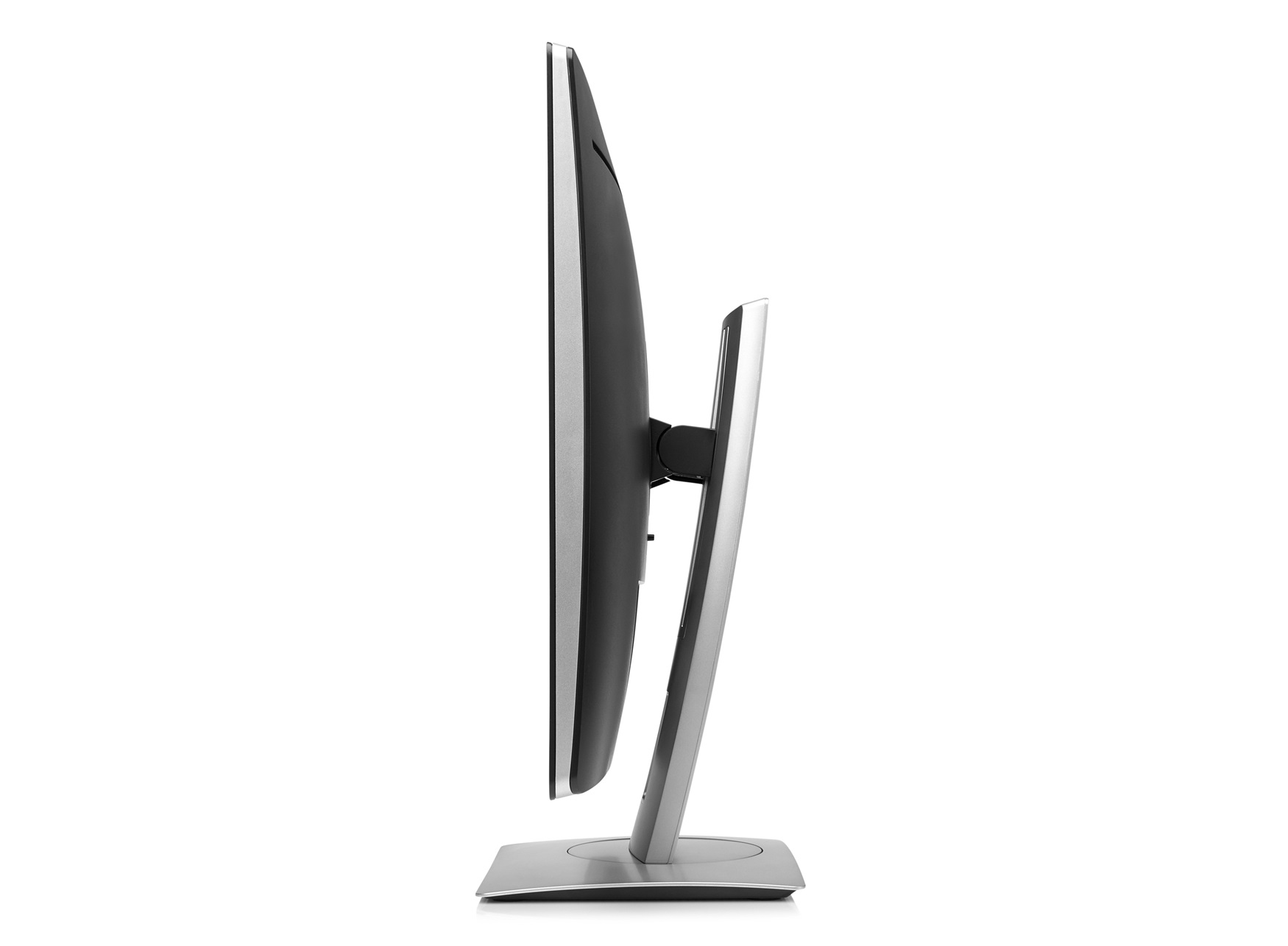 Seitliche Darstellung eines ultradünnen Bildschirms mit ergonomischer Neigefunktion