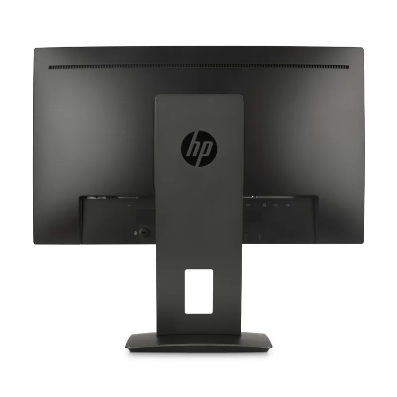 Rückansicht des HP Z22n Monitors mit zentral platzierter Kabelführung und deutlich sichtbarem HP-Logo