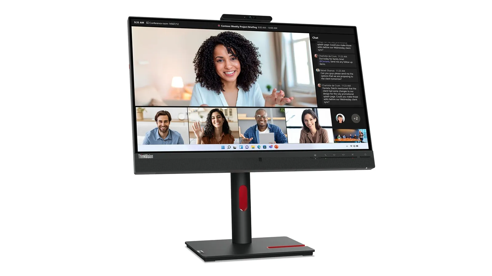 Lenovo ThinkVision T24mv-30 | 24" | LED IPS | 75Hz | Webcam | Full HD | schwarz