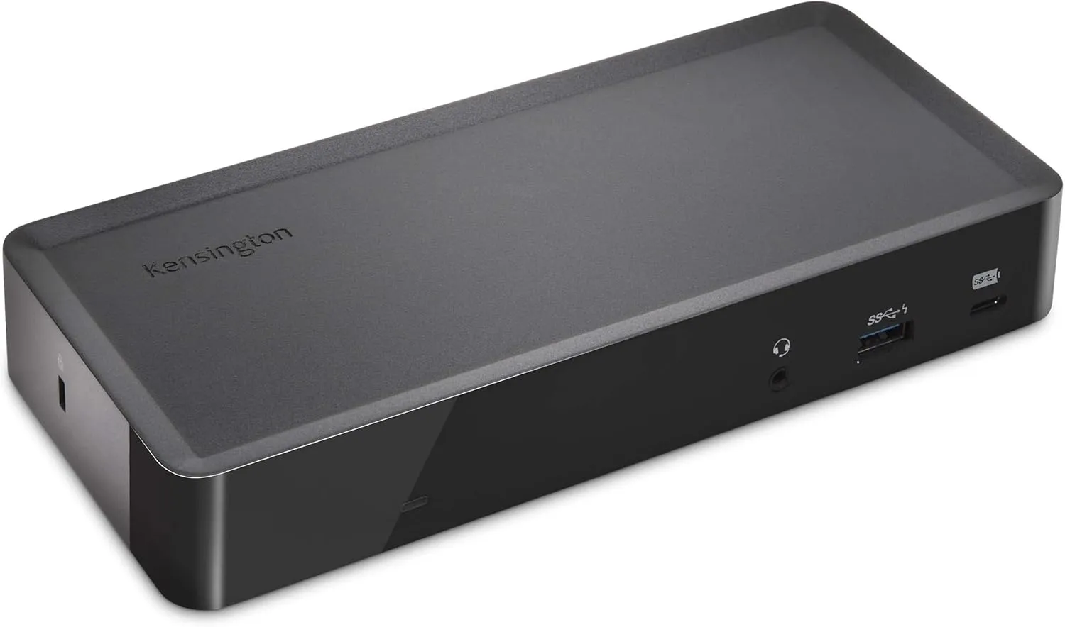 Kensington Dockingstation in Schwarz mit mehreren USB- und Audioanschlüssen auf der Vorderseite