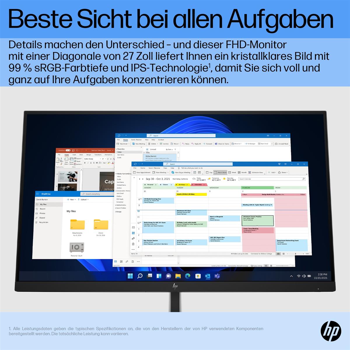 HP EliteDisplay E27 G5 | 27" | Full HD | HDMI DisplayPort | schwarz/silber