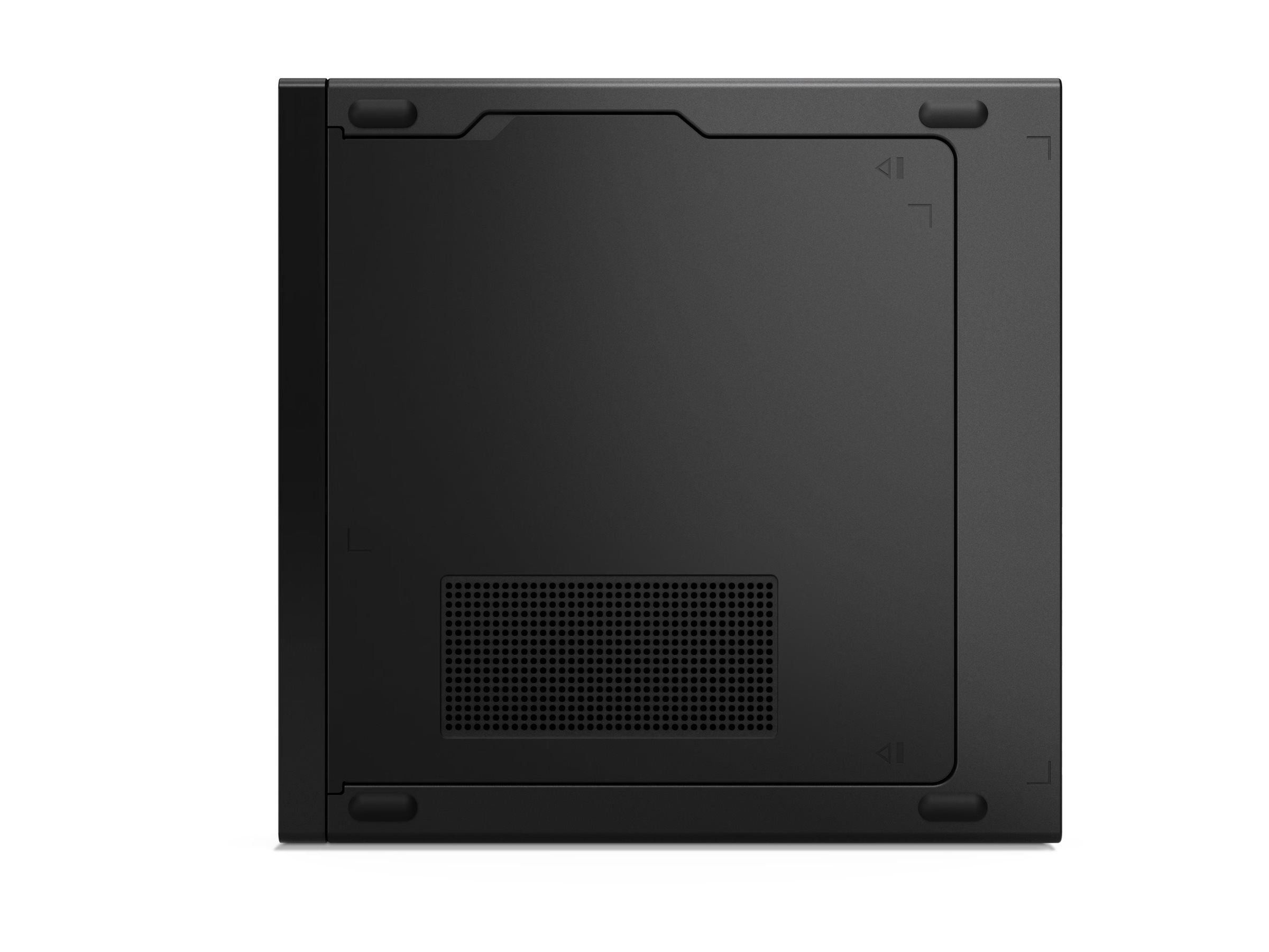 Unteransicht eines Lenovo Desktop-Gehäuses mit Luftzirkulationsgitter
