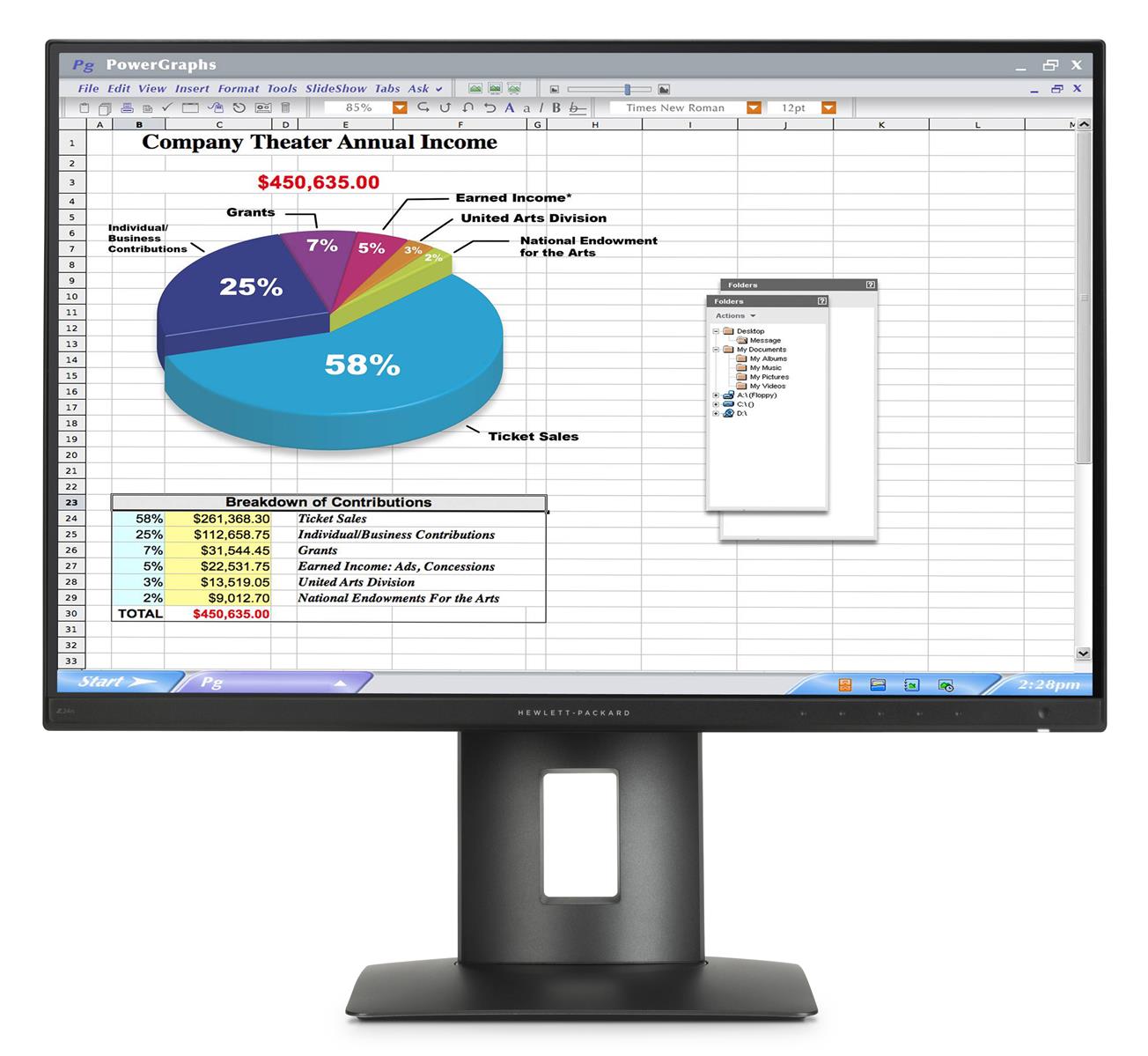 HP Z24n Monitor | 24" | Full HD | schwarz - ohne Standfuß
