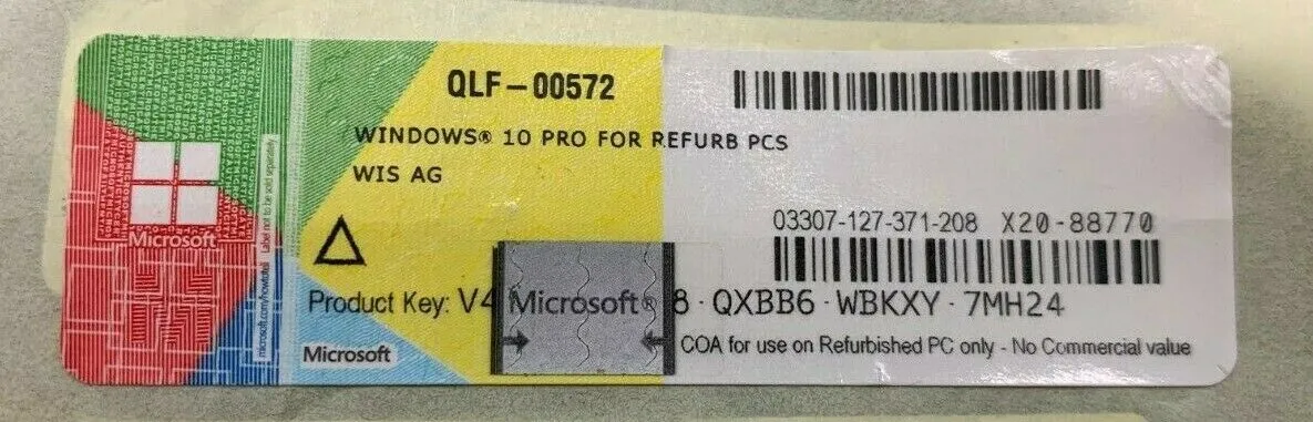 Microsoft Windows 10 Pro 32/64 Bit Lizenz COA Lizenzaufkleber