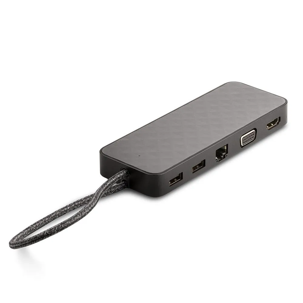 HP USB-C Mini Dock HSA-Q001PR mit mehreren Anschlüssen und integriertem Kabel