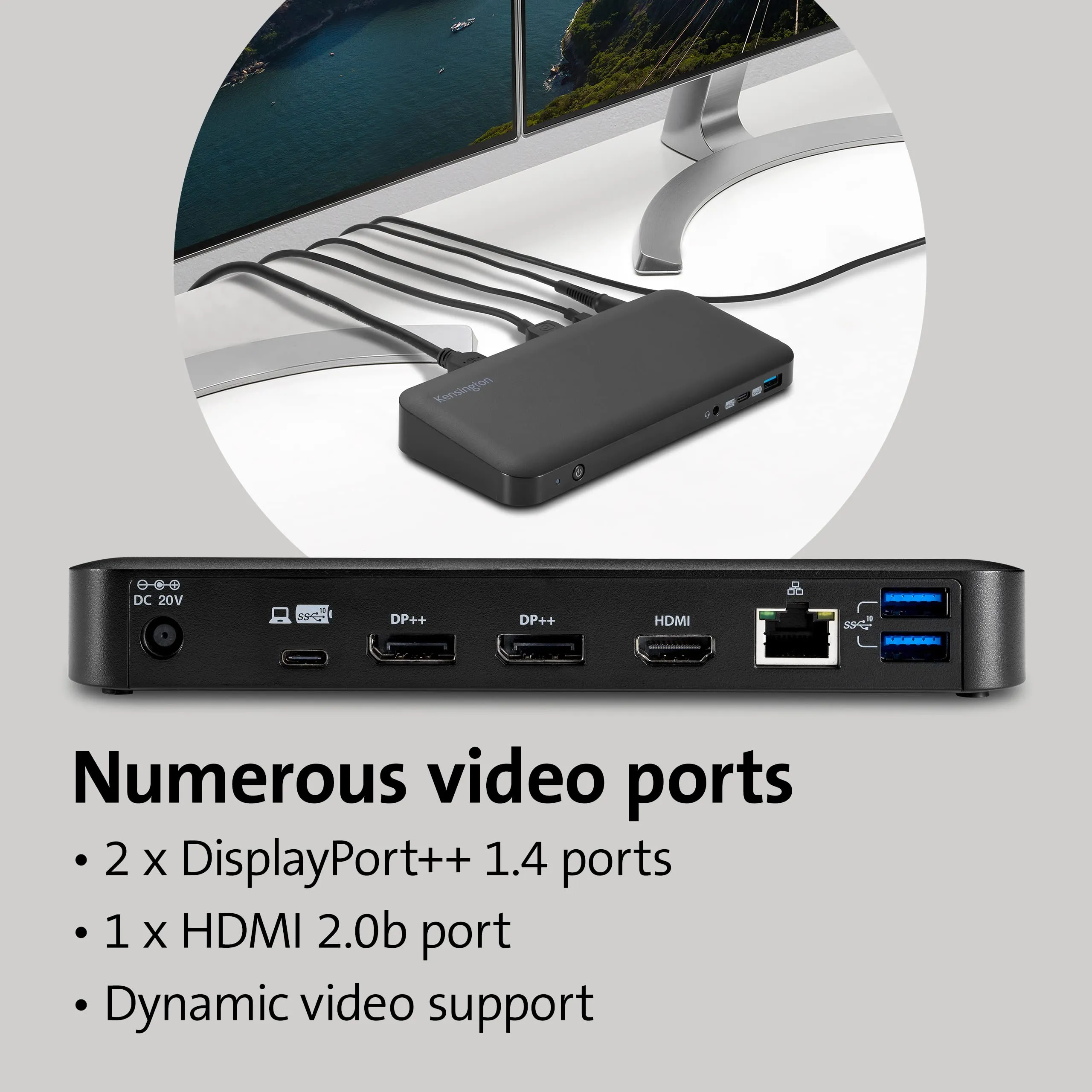 Kensington Thunderbolt 3 Dockingstation SD5000T | DisplayPort USB-C TB3 | ohne Netzteil
