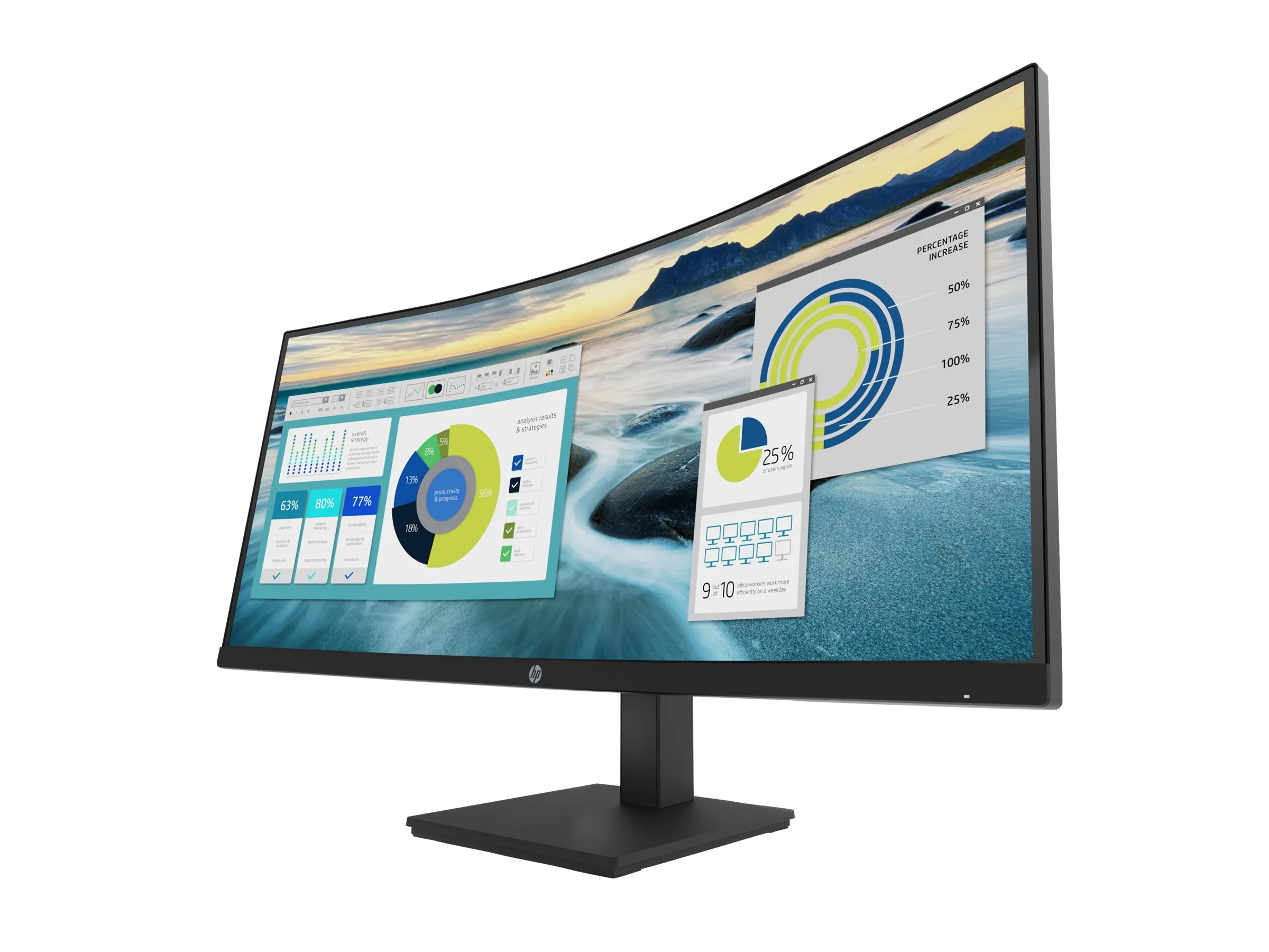HP P34hc G4 Monitor | 34" | WQHD | Curved | HDMI DisplayPort | schwarz