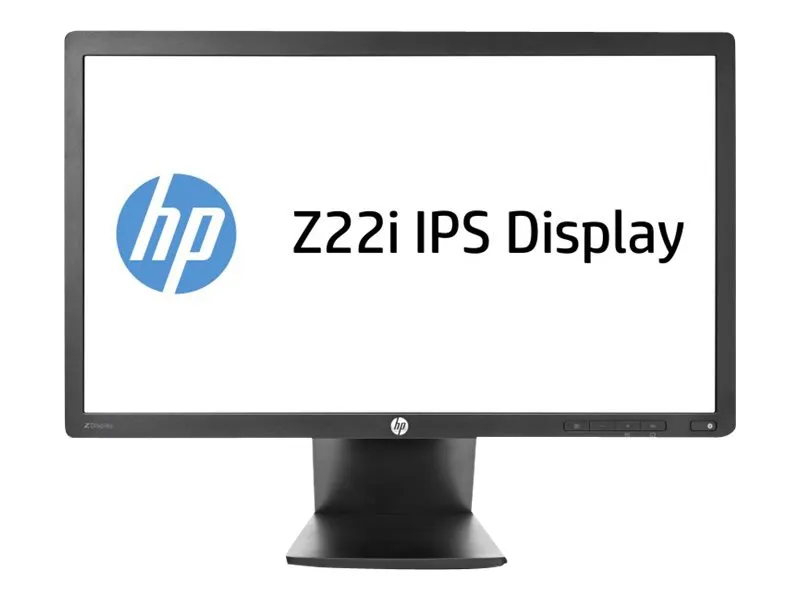 Frontansicht des HP Z22i IPS Monitors mit Bildschirm und Bedienleiste
