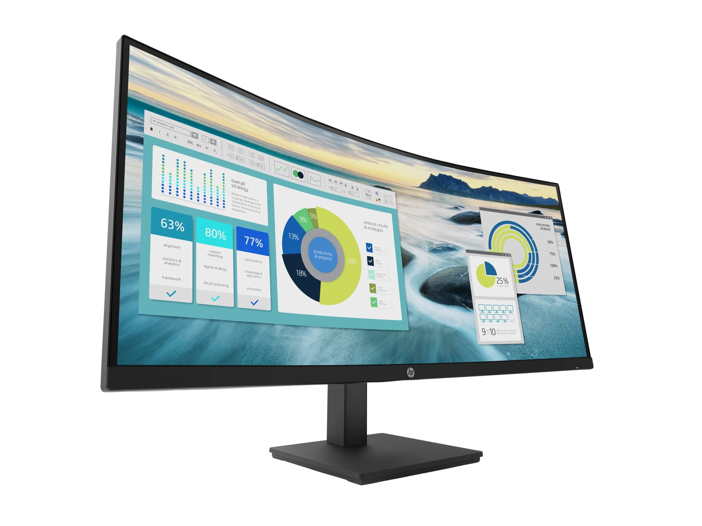 HP P34hc G4 Monitor | 34" | WQHD | Curved | HDMI DisplayPort | schwarz