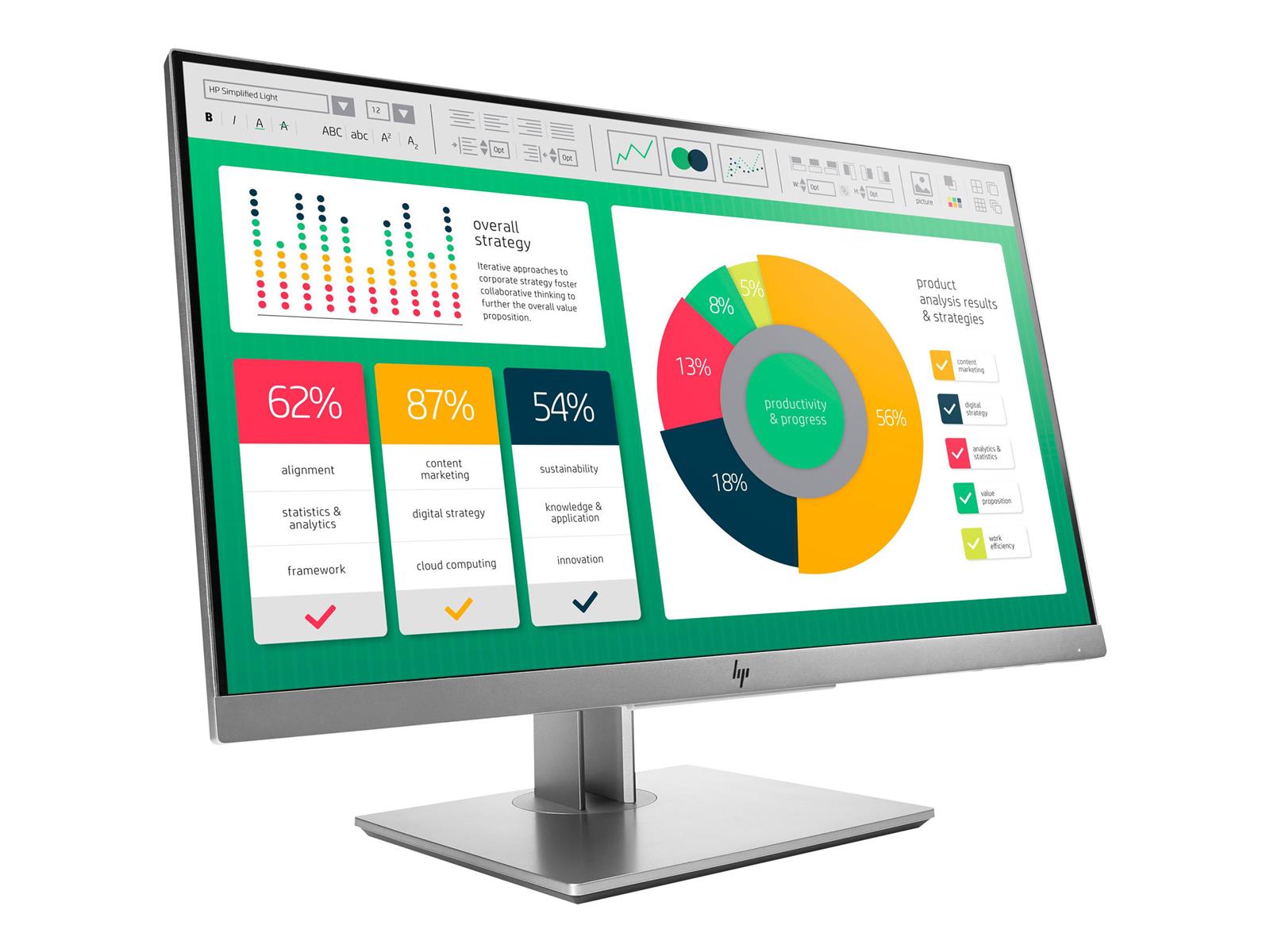 HP EliteDisplay E223 Monitor | 21.5" | FHD | silber