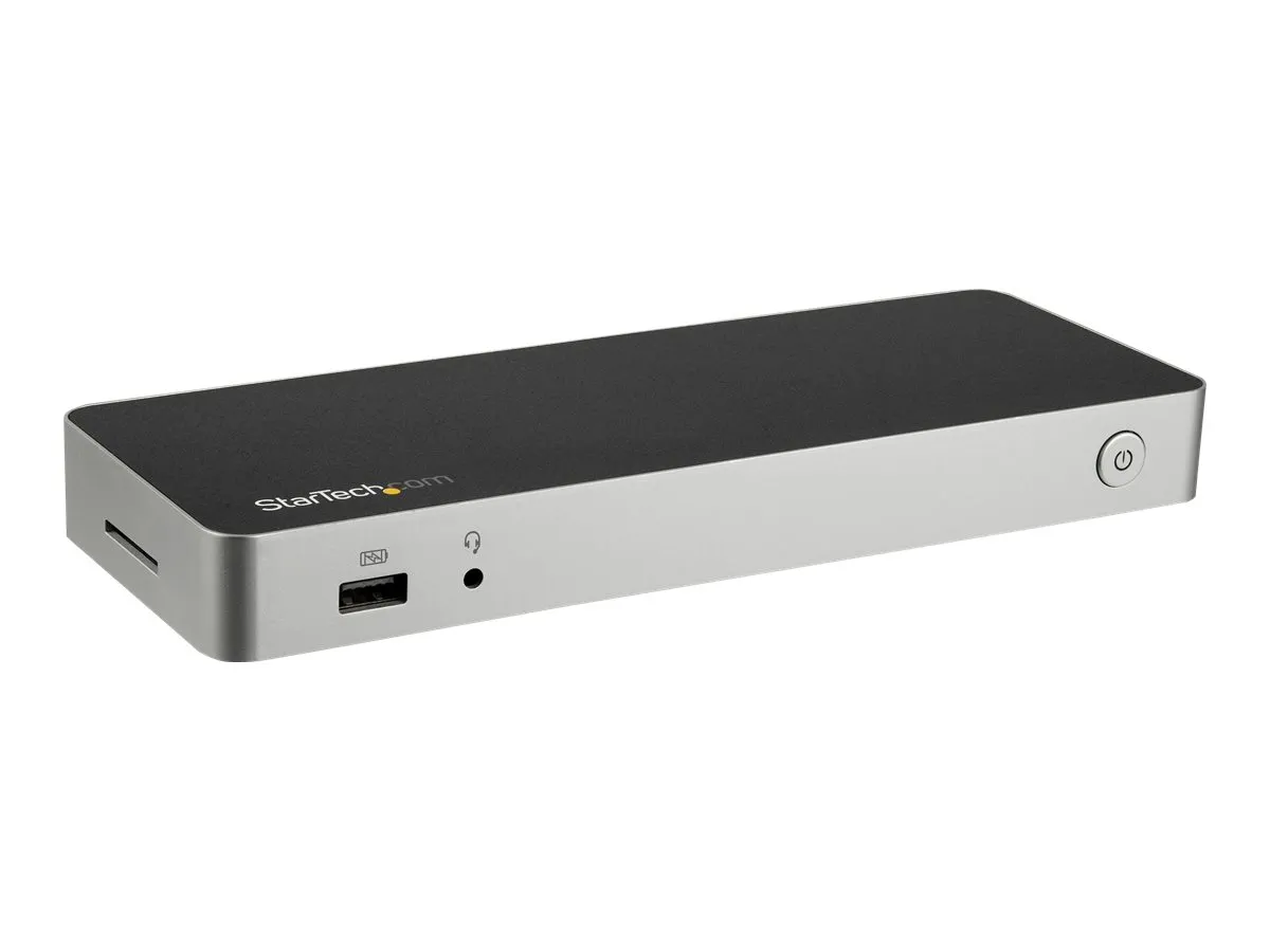 StarTech Dock mit Frontanschlüssen und Power-Button in perspektivischer Darstellung