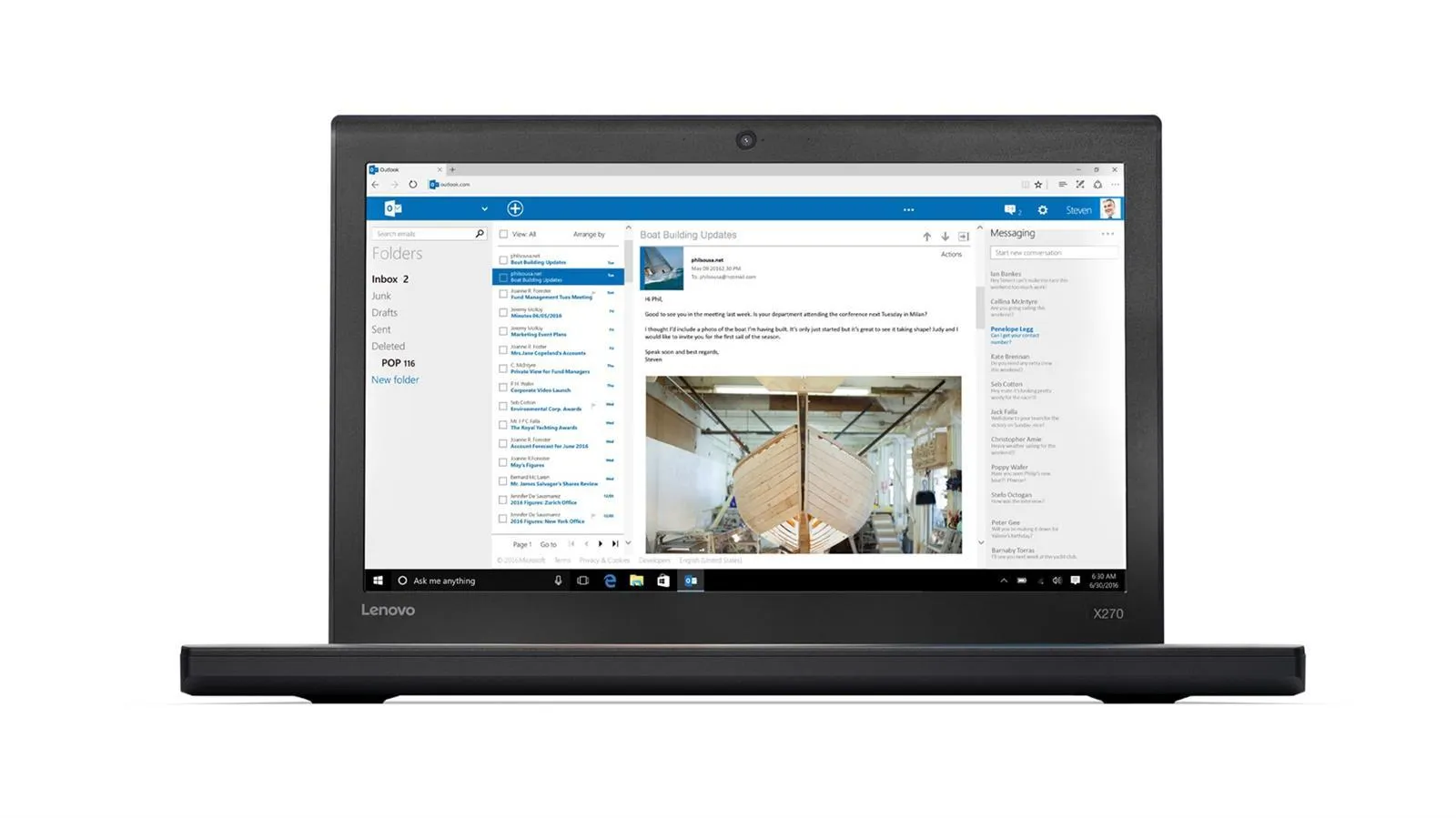 Lenovo Thinkpad X270 | 12,5" | i5-6300U | 8GB | 256GB SSD | LTE | HD | Win 10 Pro | DE