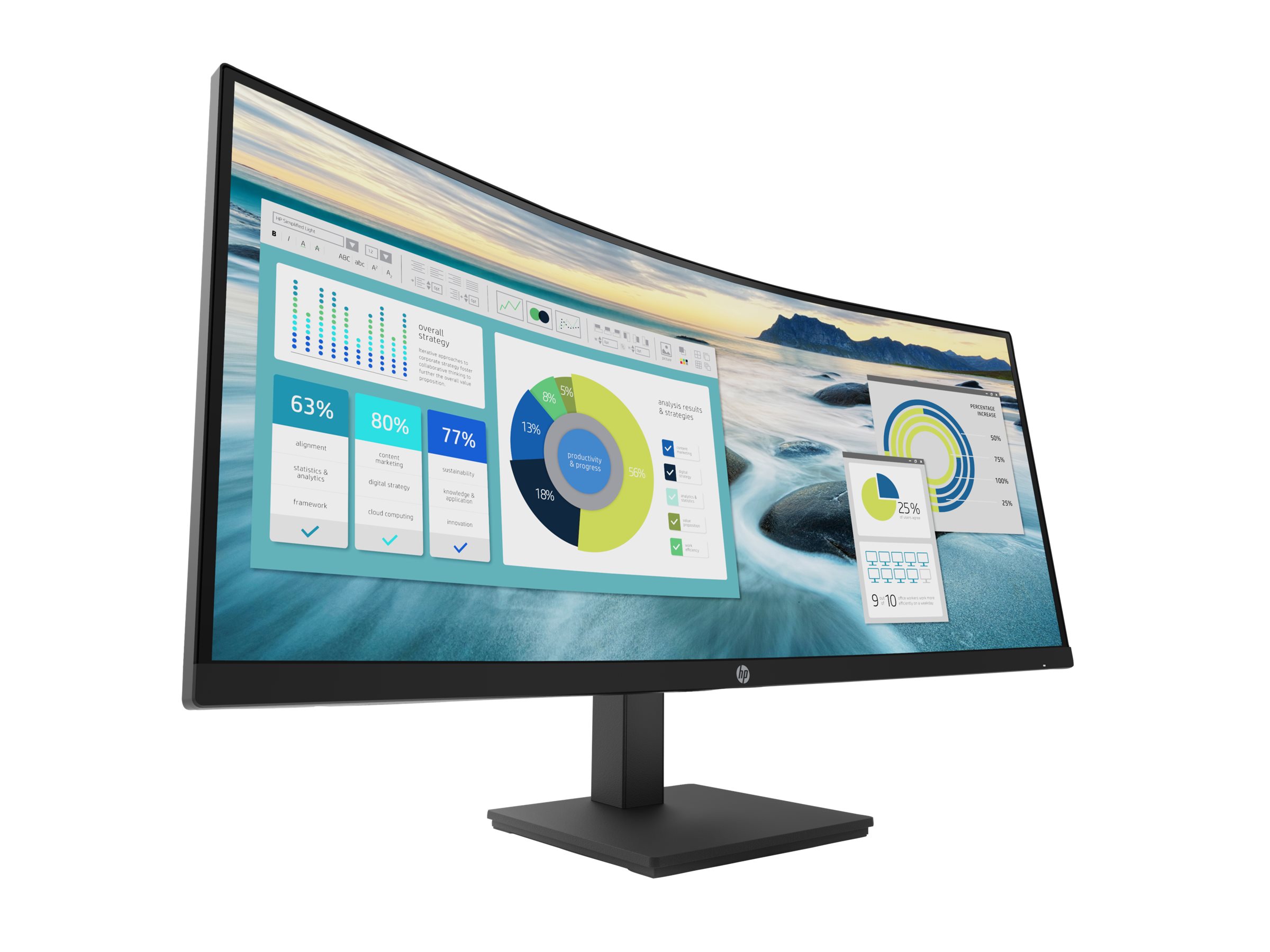 HP P34hc G4 Monitor | 34" | WQHD | Curved | HDMI DisplayPort USB-C | schwarz