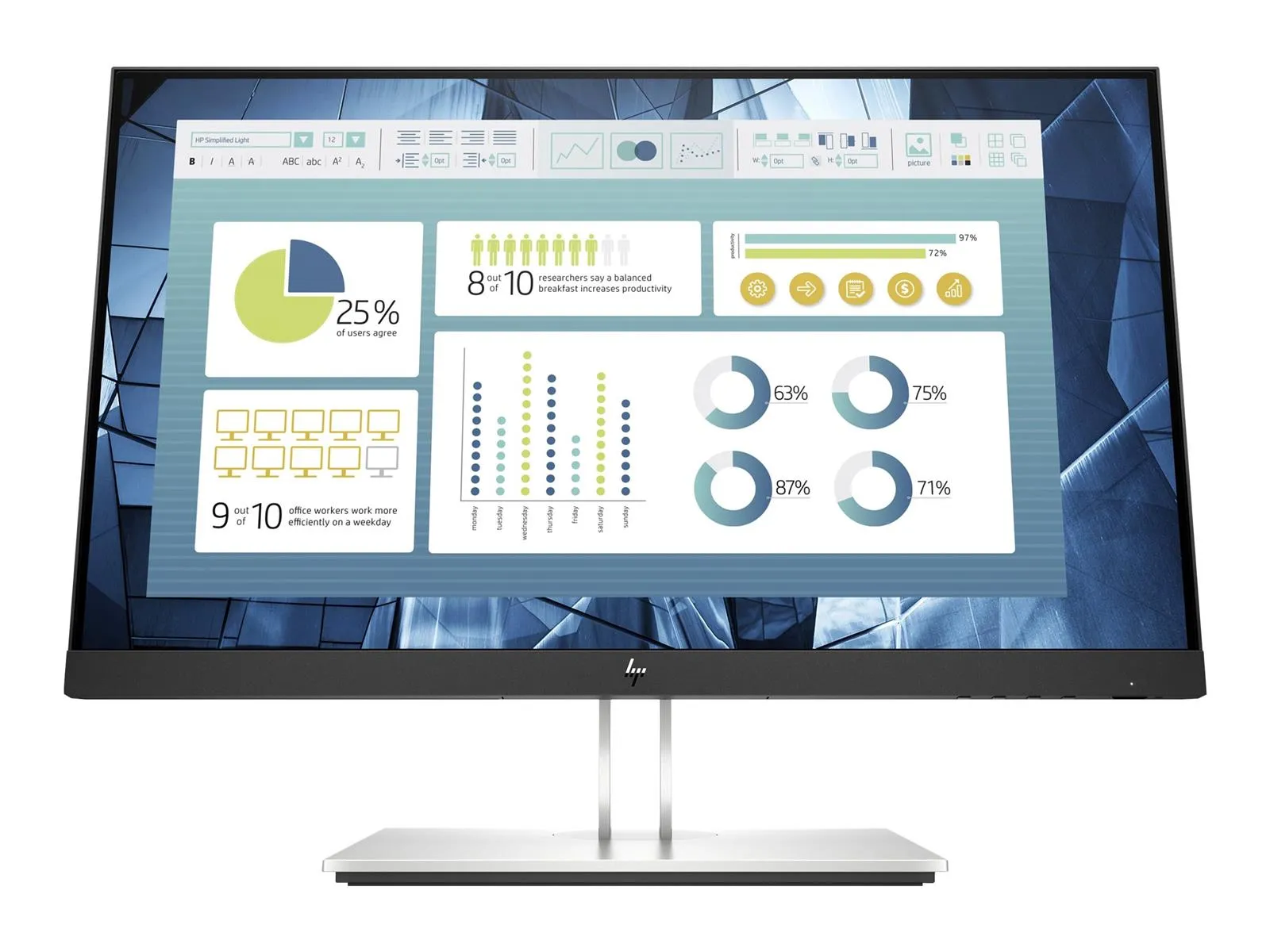 HP E22 G4 Monitor | 22" | Full HD | HDMI | DisplayPort | schwarz