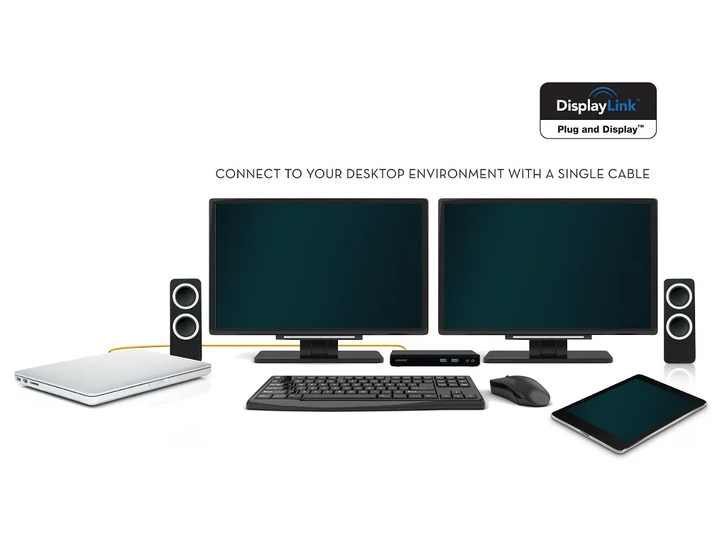 2-Power Dual Display Dockingstation | 1x HDMI 1x DVI | inkl. Netzteil