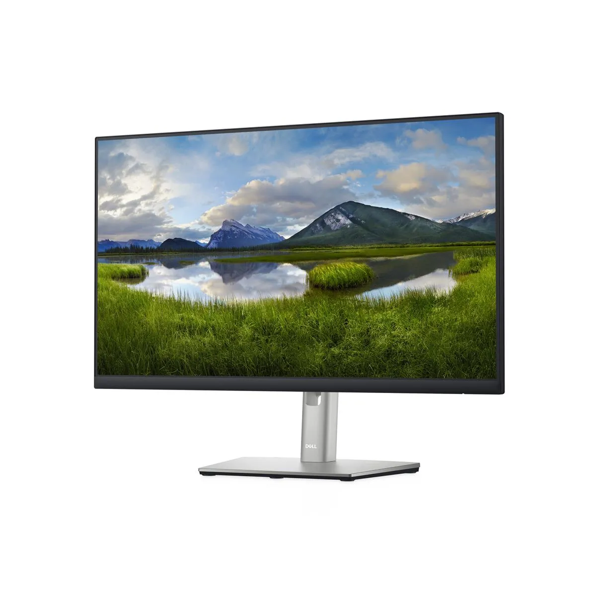Flacher Dell Bildschirm mit rahmenlosem Display und realistischer Naturdarstellung