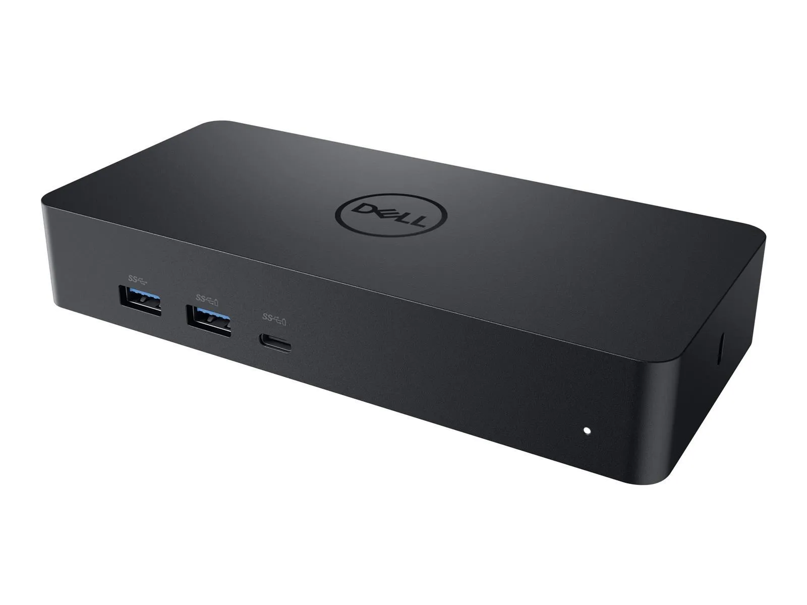 Seitliche Frontansicht einer Dell Dockingstation mit zwei USB 3.0-Ports und USB-C Anschluss