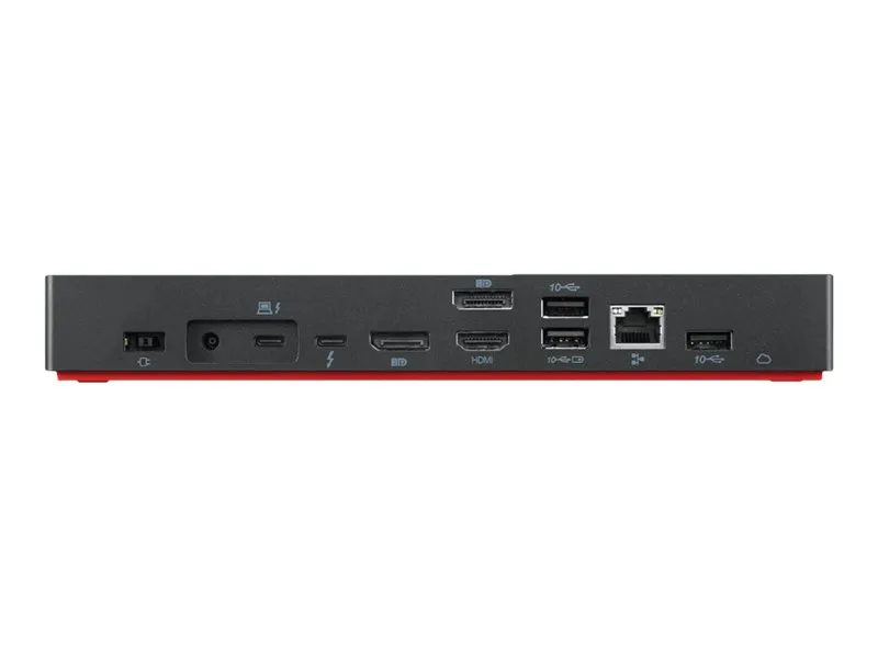 Rückansicht der Lenovo ThinkPad Dockingstation mit verschiedenen Schnittstellen und Ports