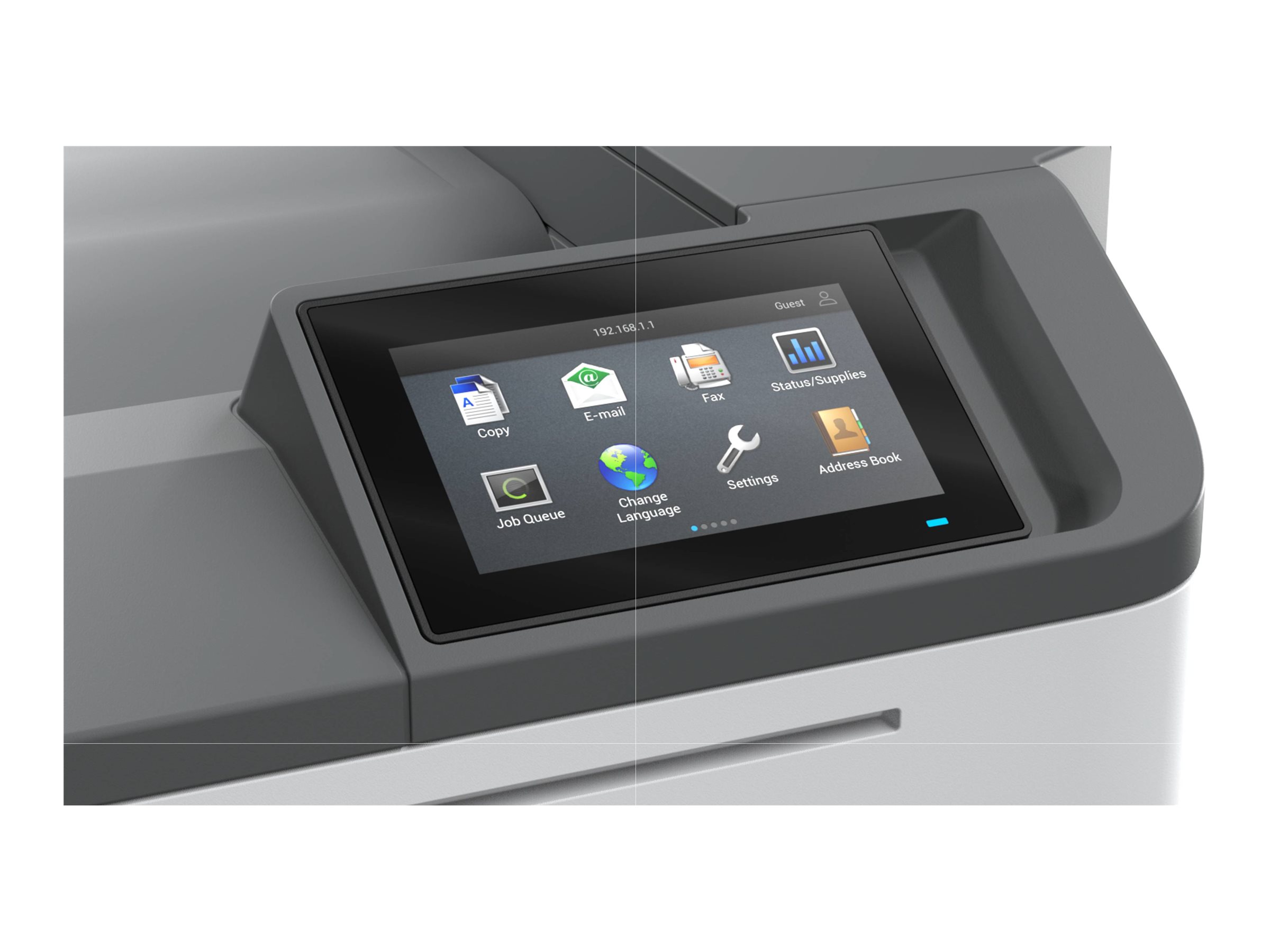 Lexmark CS632 Drucker | Laser | Farbe | Touchscreen | Wi-Fi | LAN | weiß