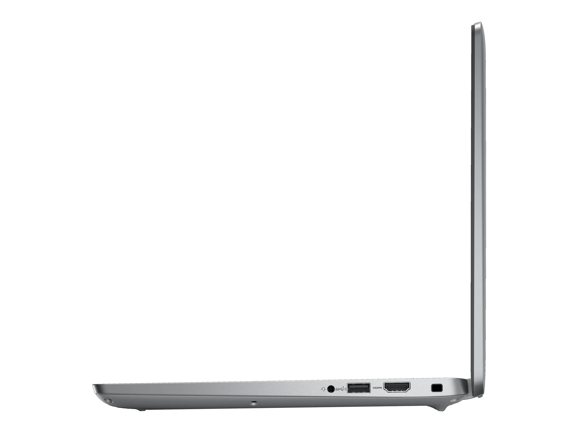 Seitliche Profilansicht eines geöffneten Dell Latitude E5440 Laptops mit sichtbaren Anschlüssen auf der rechten Gehäuseseite