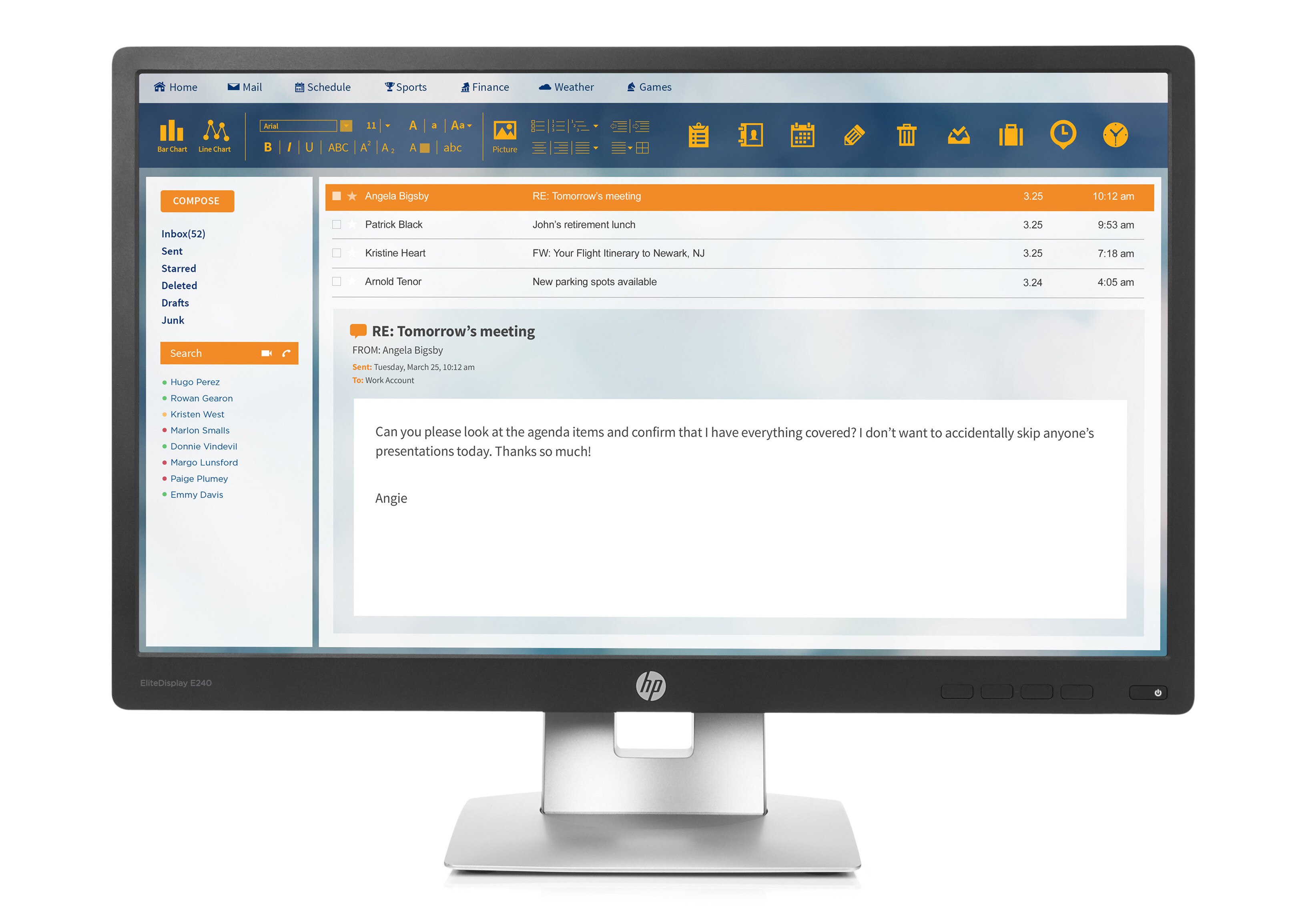 HP EliteDisplay E240 Monitor | 24" | Full HD | HDMI DisplayPort | schwarz/silber - ohne Standfuß