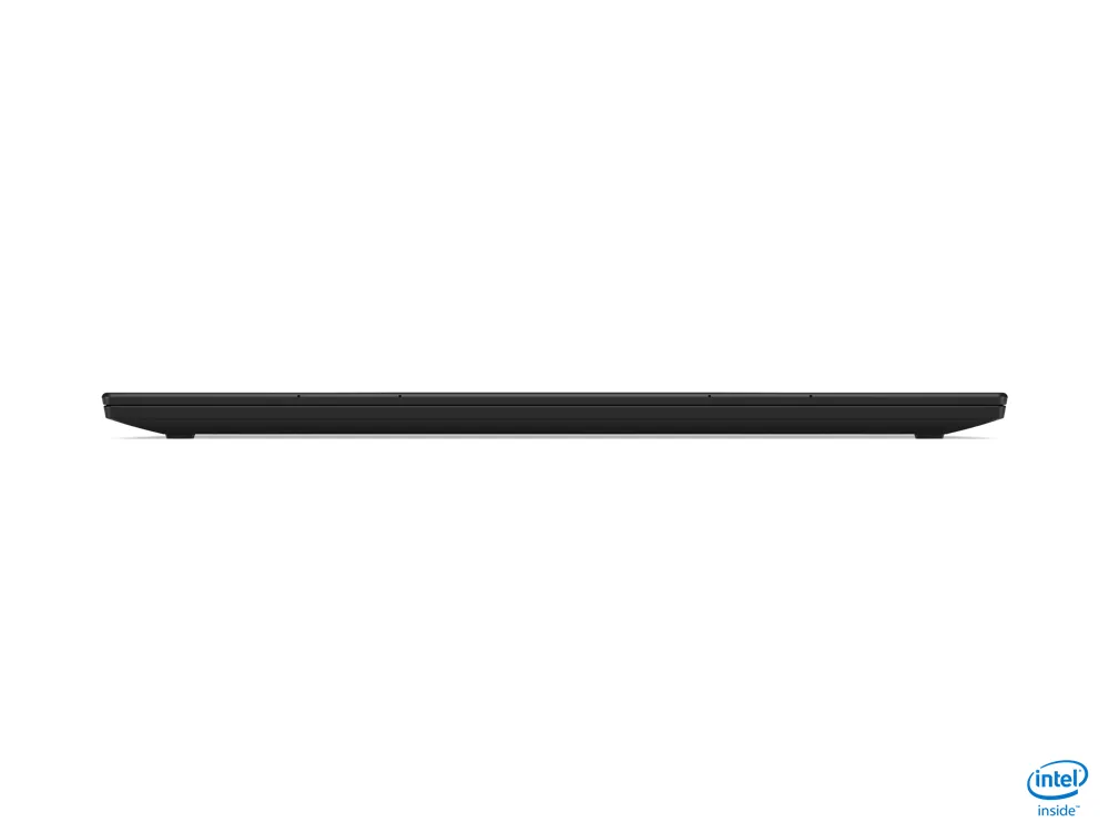 Seitliche Ansicht eines schlanken, zusammengeklappten ThinkPad Laptops – kompakte Bauweise mit robustem Gehäuse
