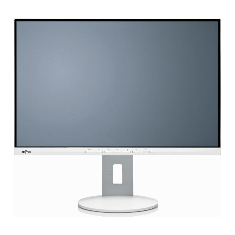 Fujitsu P24-8 Monitor frontal dargestellt mit weißem Rahmen und Standfuß