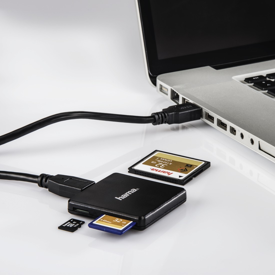 Hama USB 3.0 Multi-Card Reader | Kartenleser (CF I, SD, microSD, MMCplus, SDHC, microSDHC, SDXC, microSDXC)