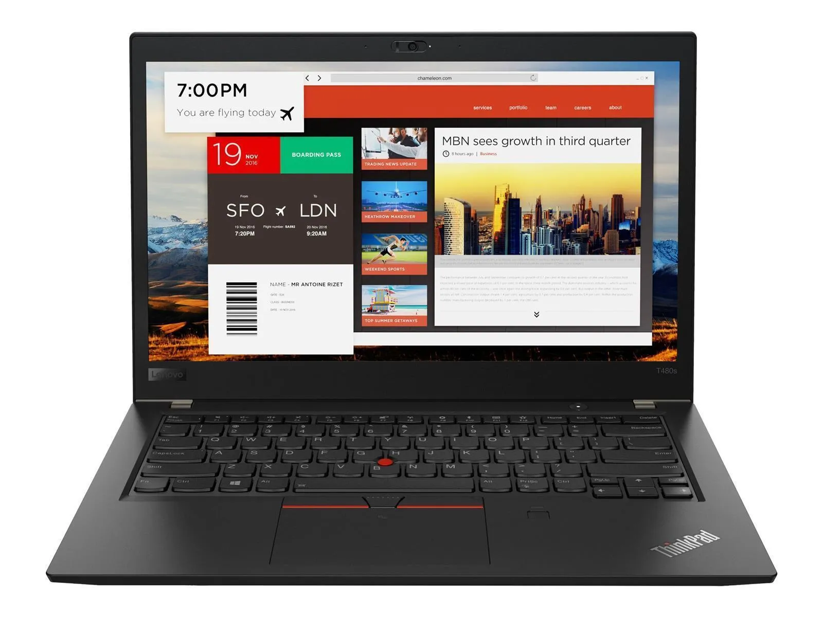 Lenovo ThinkPad T480s Full HD Touch Intel Core i5-8350U 8GB RAM 256GB SSD W10P