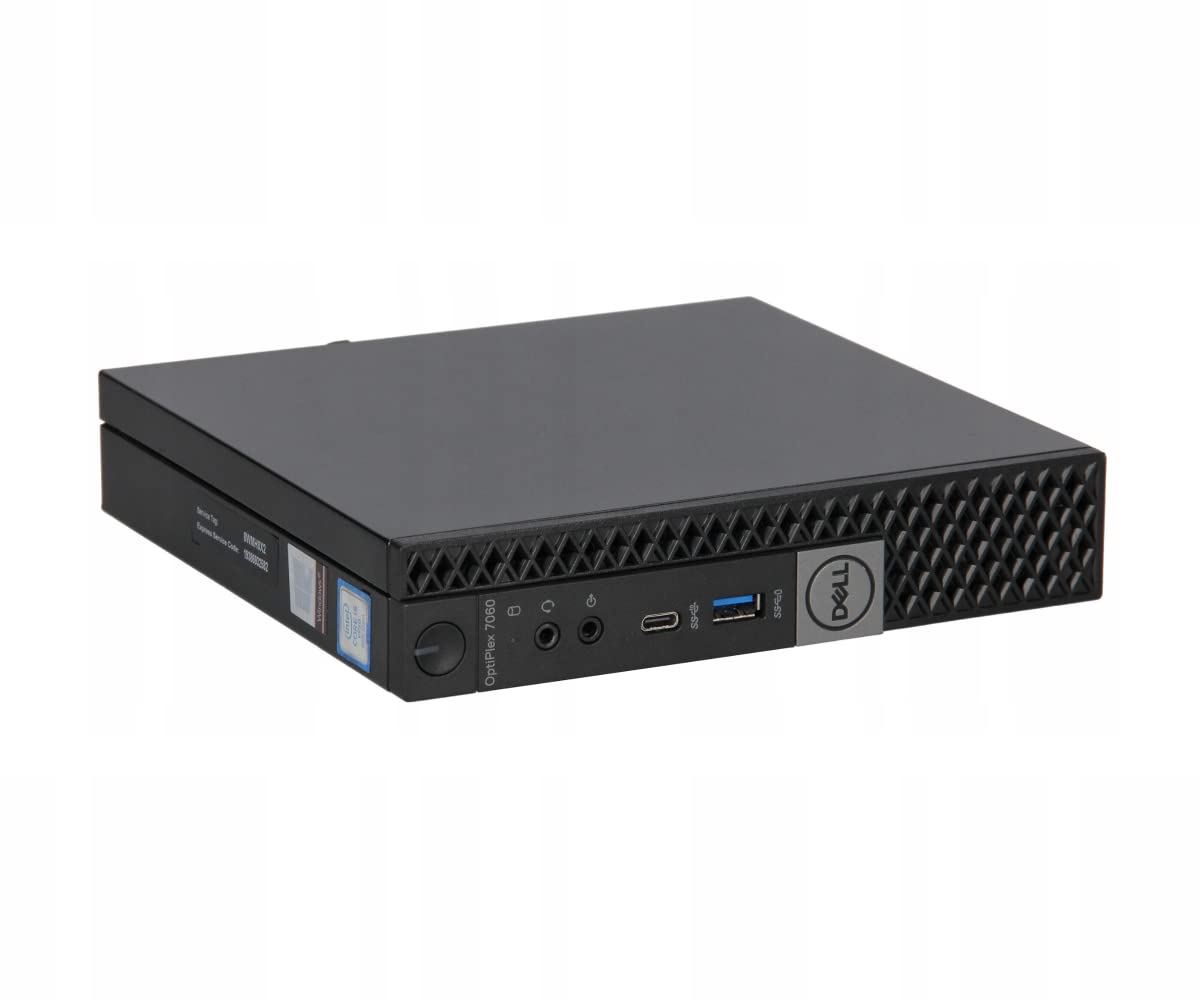Flach platzierter Dell OptiPlex Micro-PC mit sichtbaren Frontanschlüssen