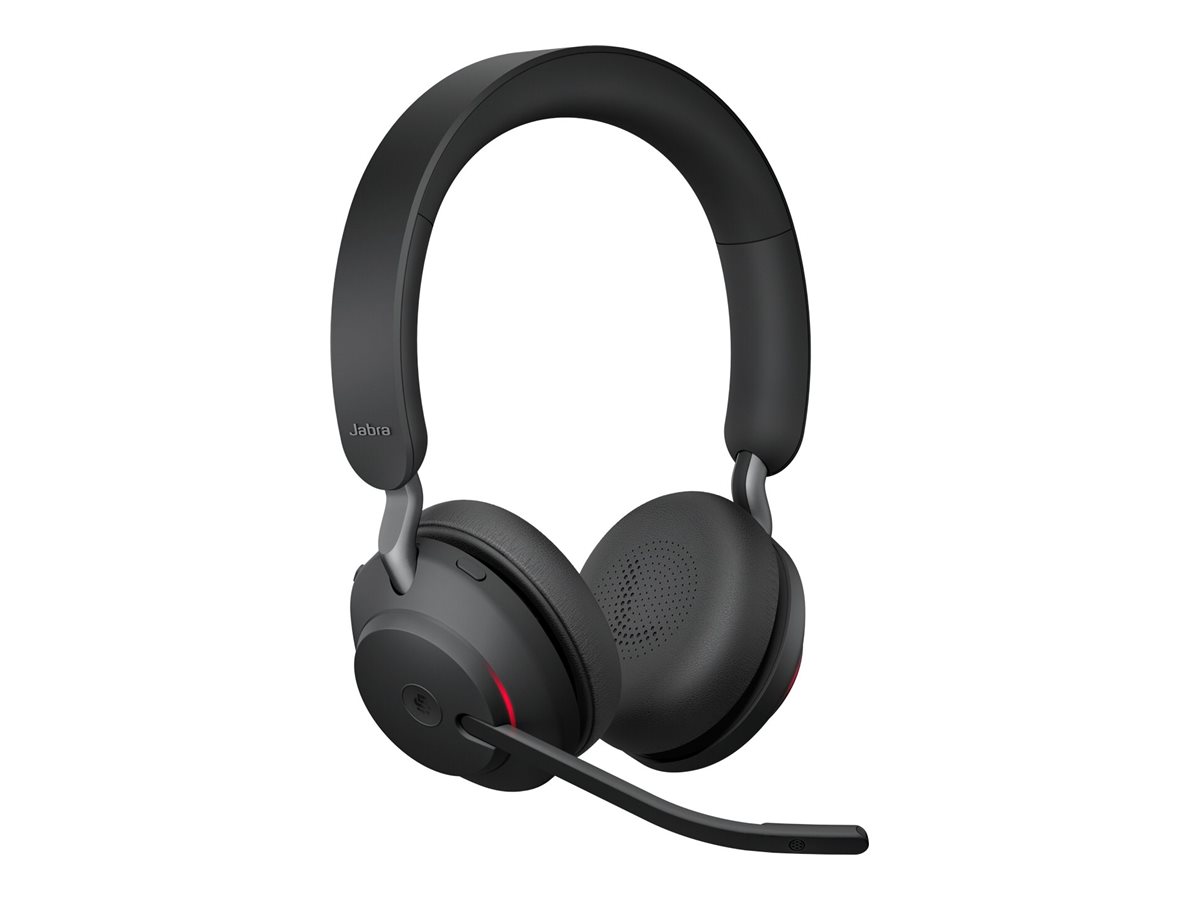 JABRA Evolve2 65 MS Stereo | On-Ear Headset | Bluetooth | USB | Schwarz ohne Bluetooth USB-A Adapter