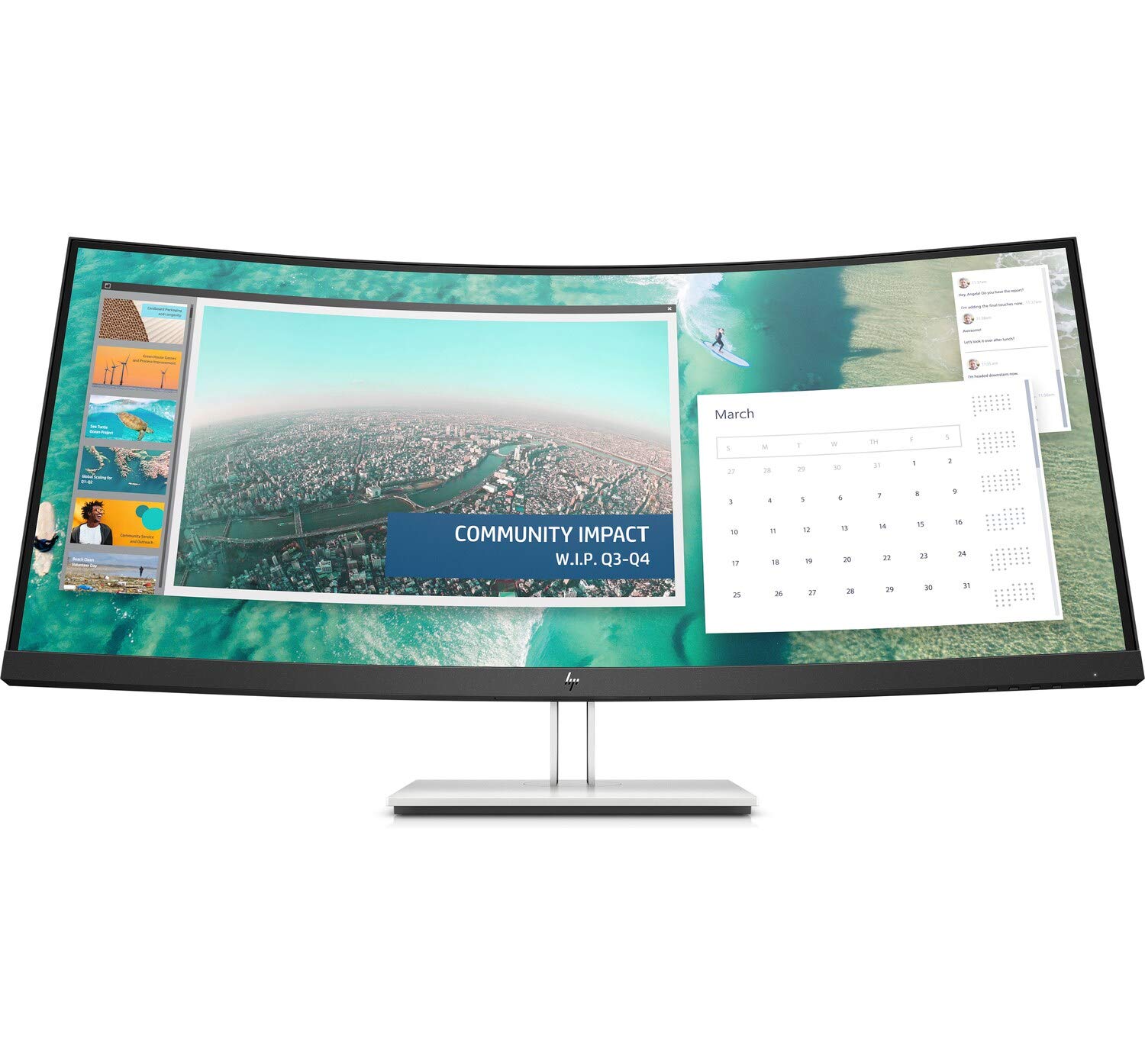 HP E344c Monitor | 34" | WQHD | Curved | HDMI DisplayPort | schwarz
