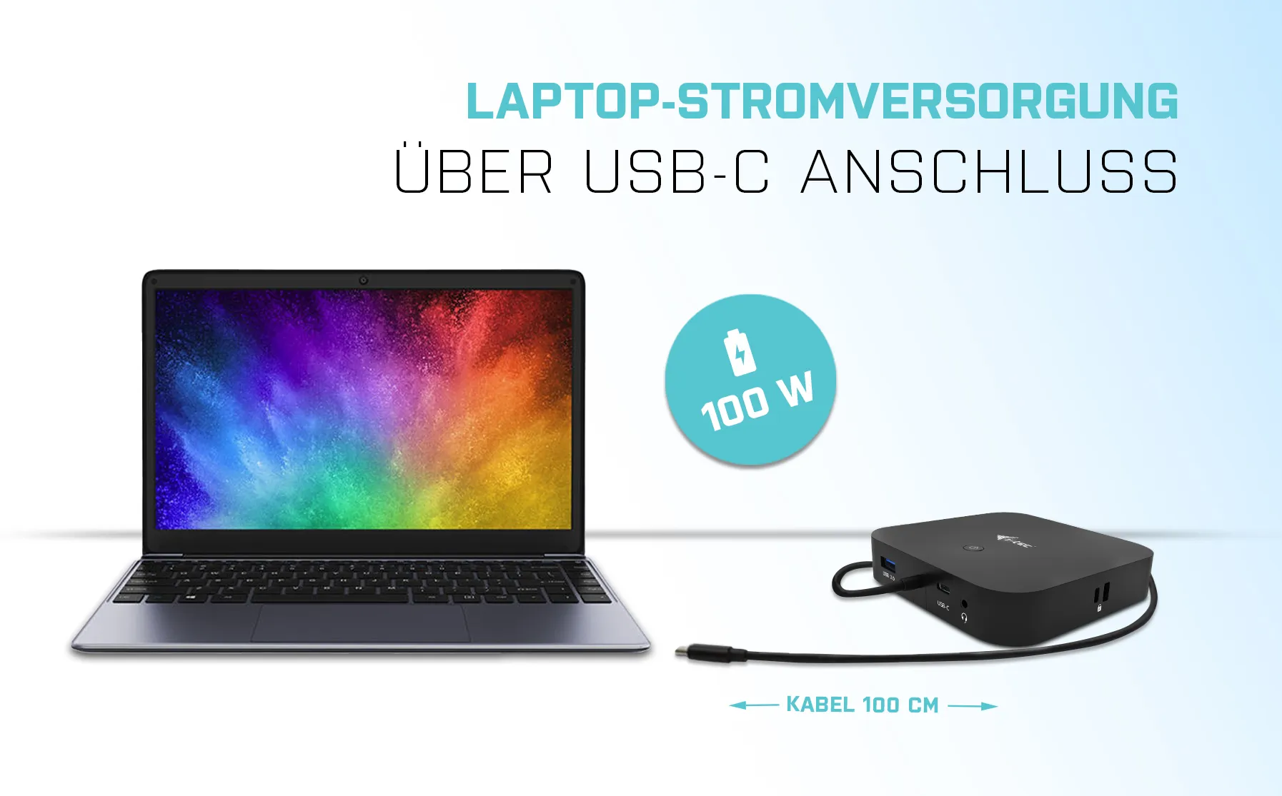 i-tec USB-C Dockingstation | 4K 2x DisplayPort | Universal Dock | inkl. 65 Watt Netzteil