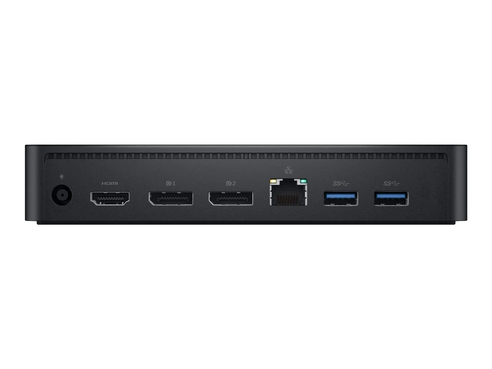 Technisches Rückseitenbild einer Dell Dock mit vielfältigen Verbindungsoptionen