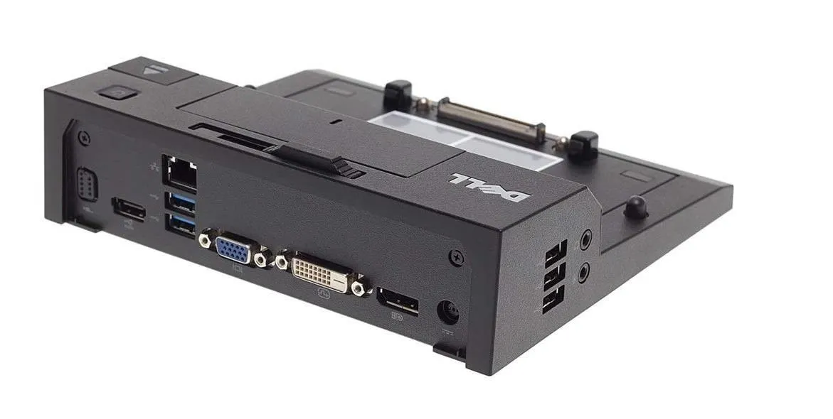 Seitenrückansicht eines Dell-Docking-Moduls mit Legacy- und modernen Ports