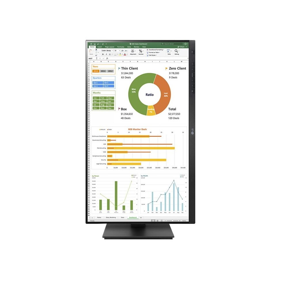 LG 24BN650Y Monitor | 24" | Full HD | IPS LCD | HDMI | DP | Schwarz