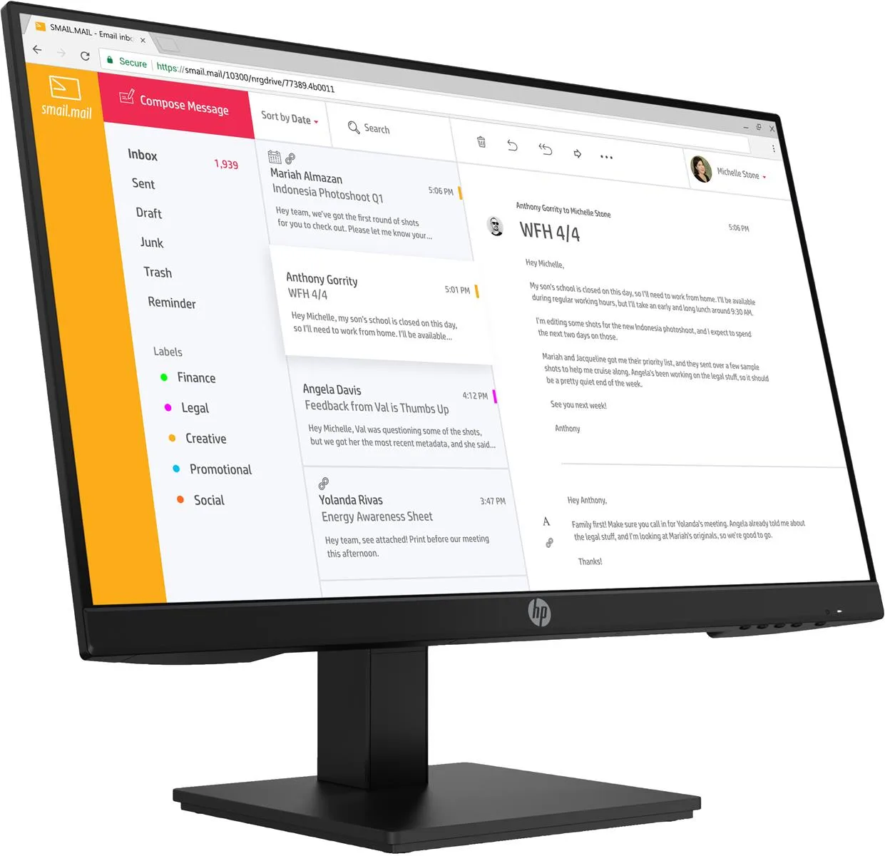 HP P24h G4 LED Monitor 60,5cm 23.8 Zoll IPS Full HD 1920x1080 7VH44AT schwarz