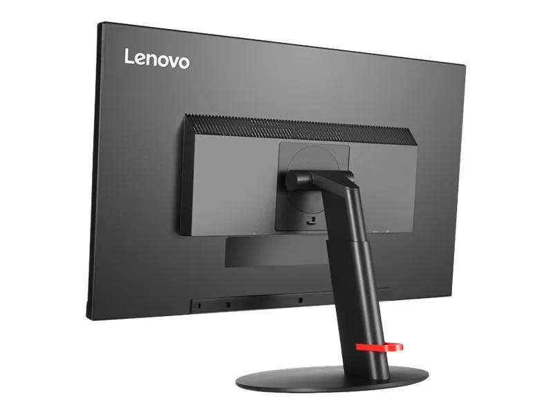 Lenovo-Bildschirm in Rück- und Seitenansicht, zeigt Halterung und Standfuß