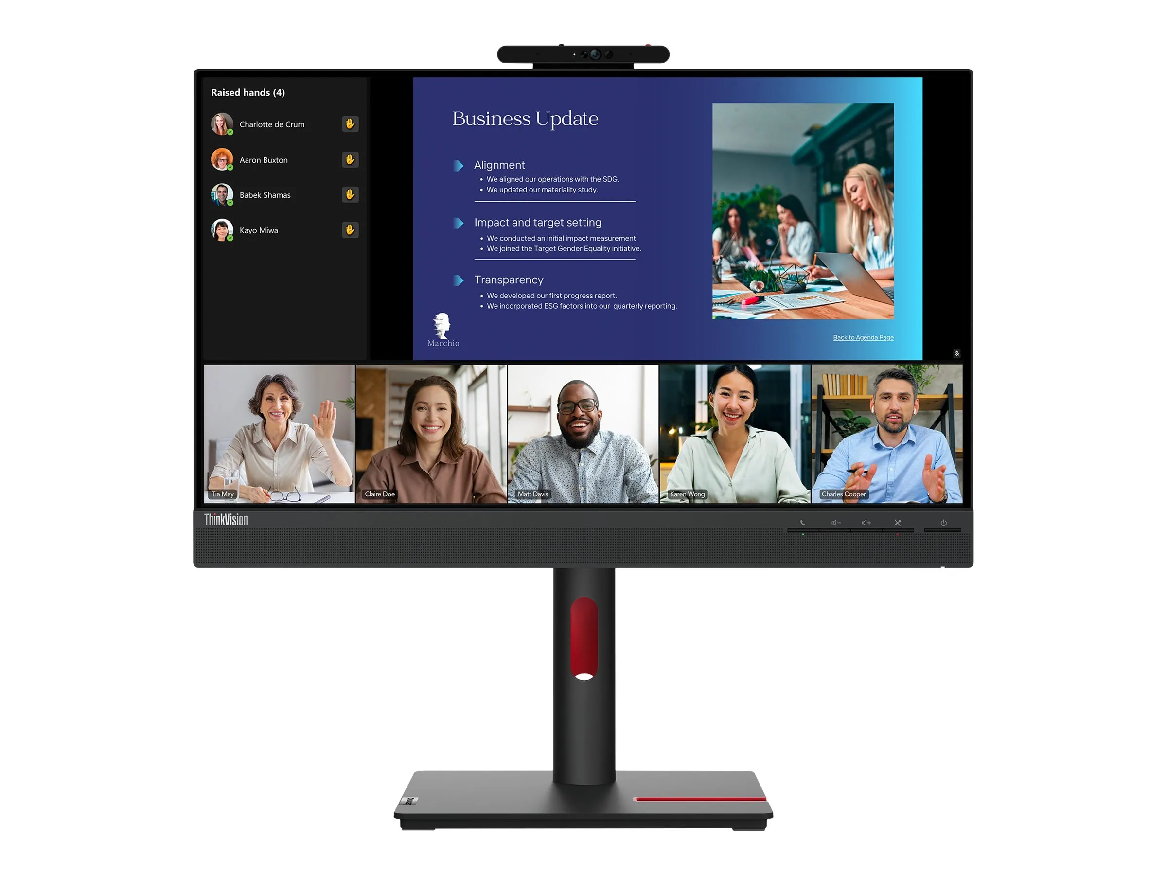 Lenovo ThinkVision T24v-30 | 24" | Webcam | 75 Hz | Full HD | HDMI DP VGA